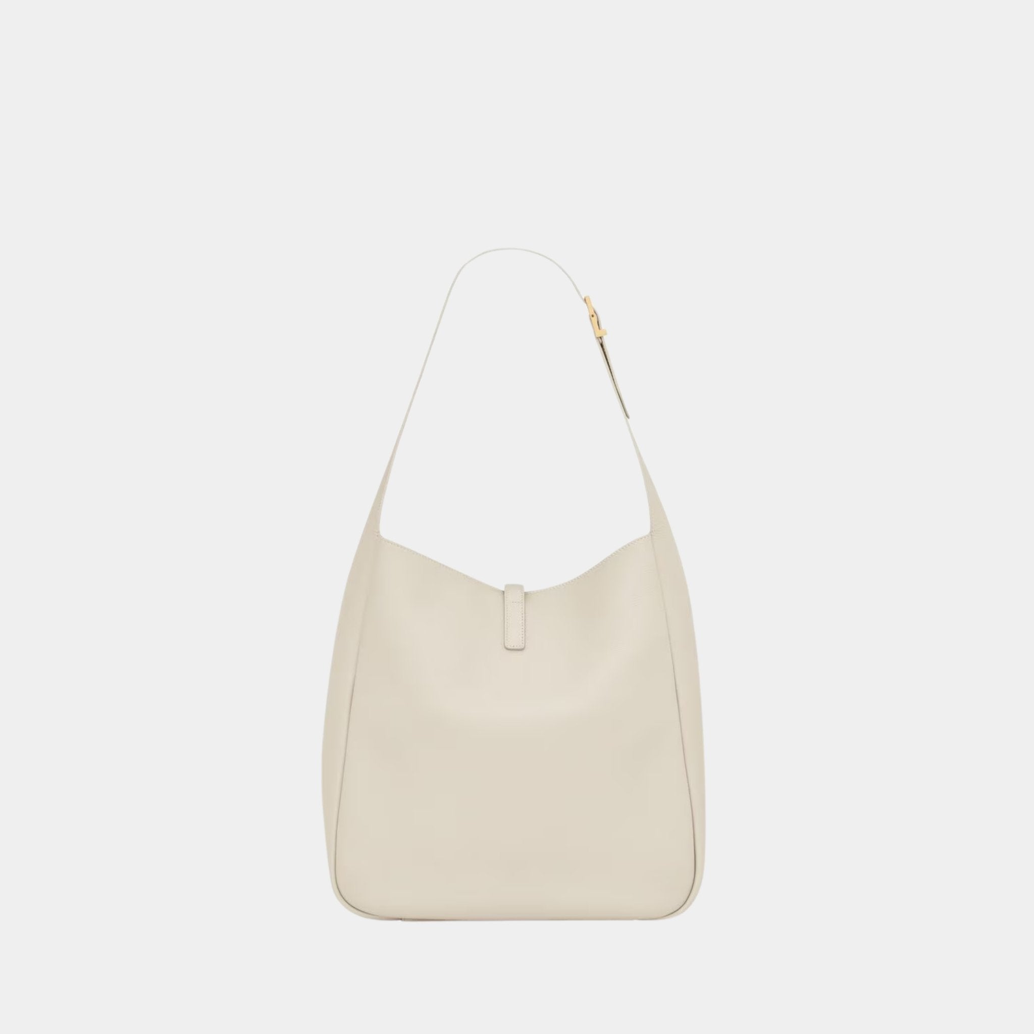 Yves Saint Laurent Le 5 A 7 Supple Large In Grained Leather, Blanc Vintage, Back