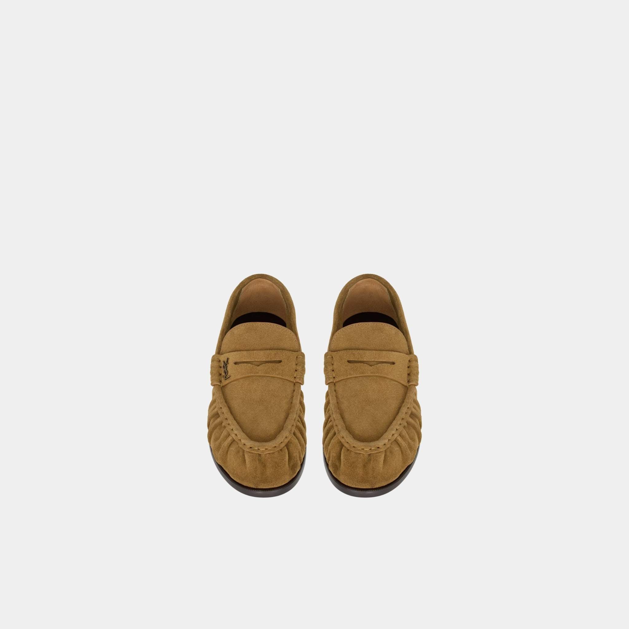 Yves Saint Laurent Le Loafer Supple In Suede, Cognac, Top