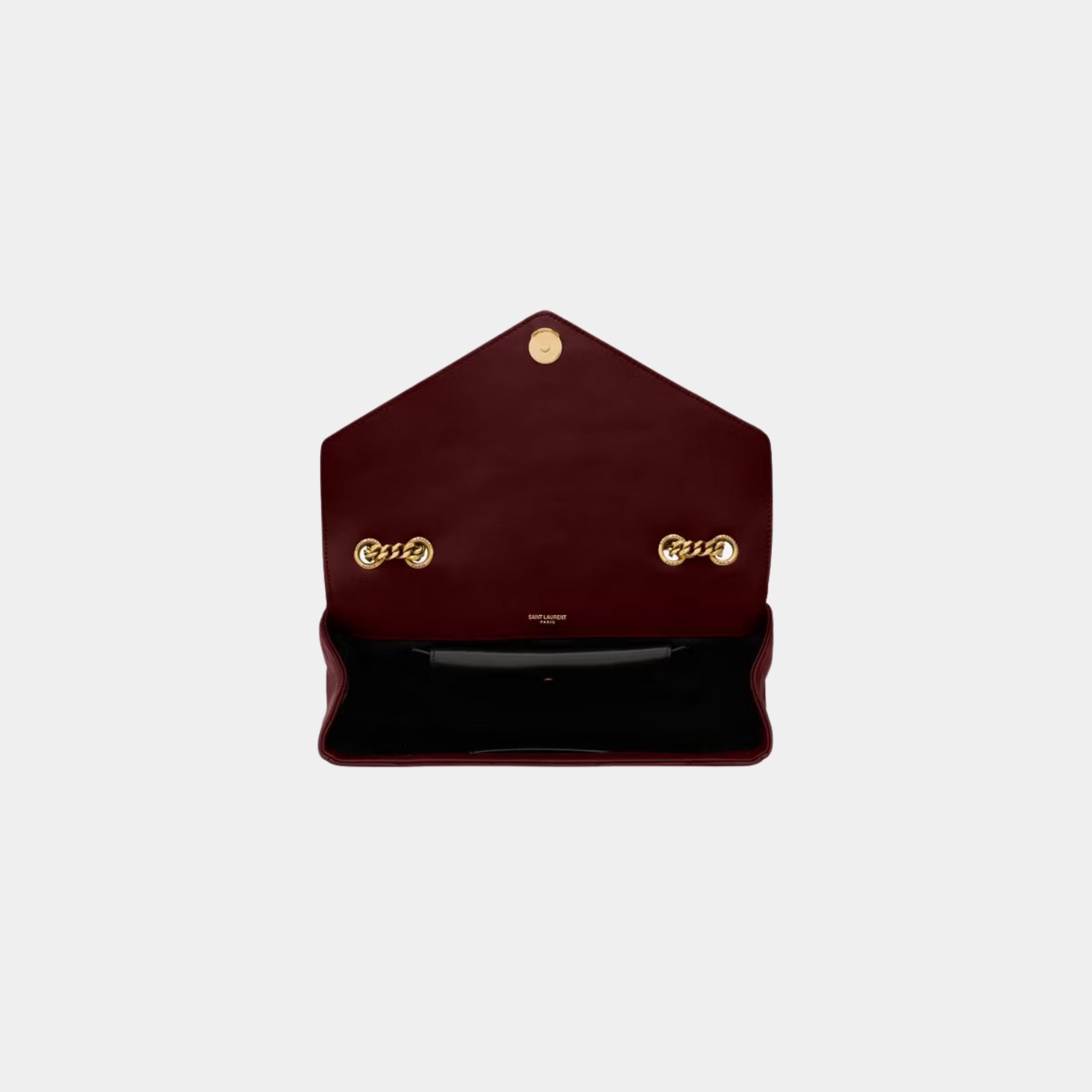 Yves Saint Laurent Loulou Medium In Matelasse Lambskin, Rouge Cabernet, Top