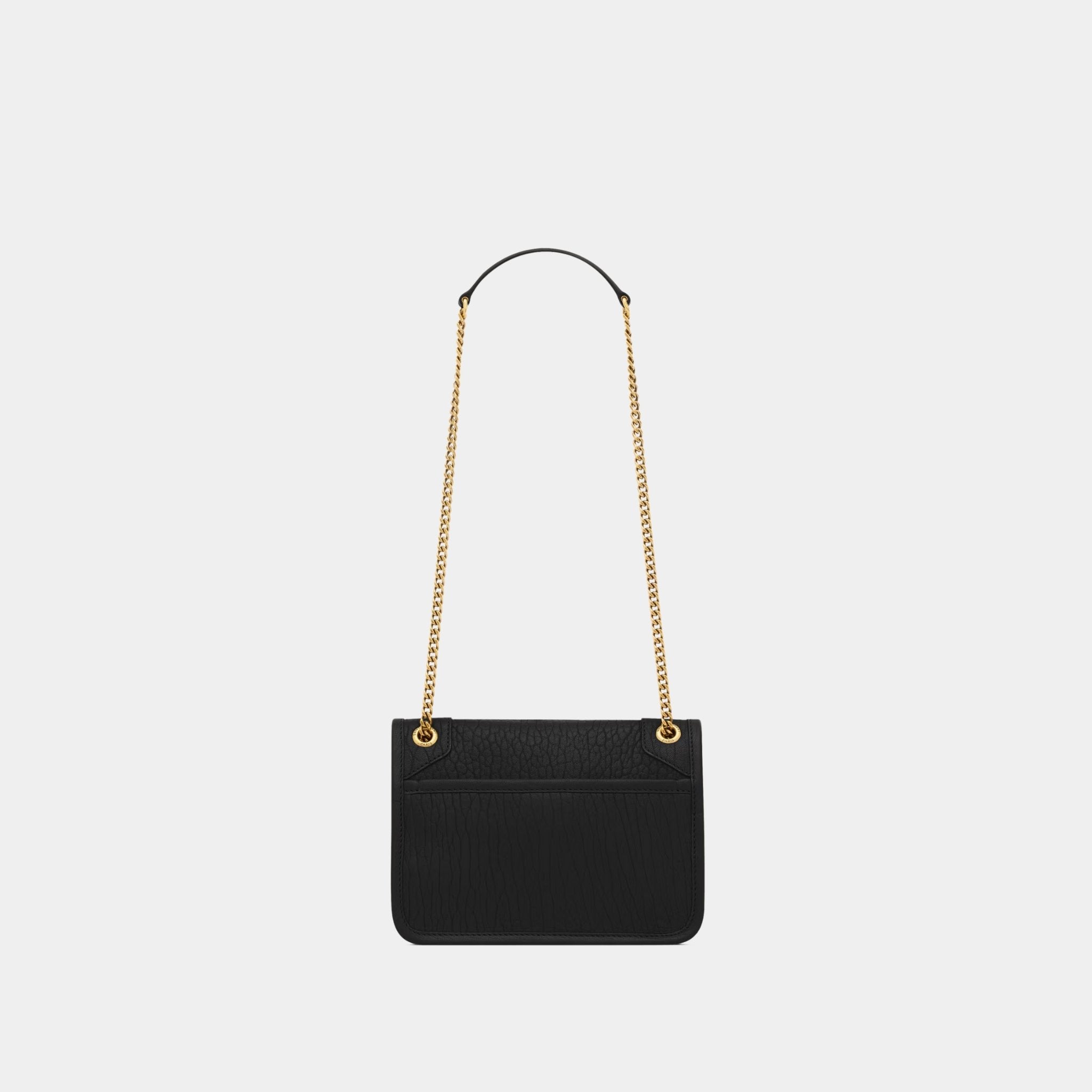 Yves Saint Laurent Niki Mini In Grained Lambskin, Black, Back