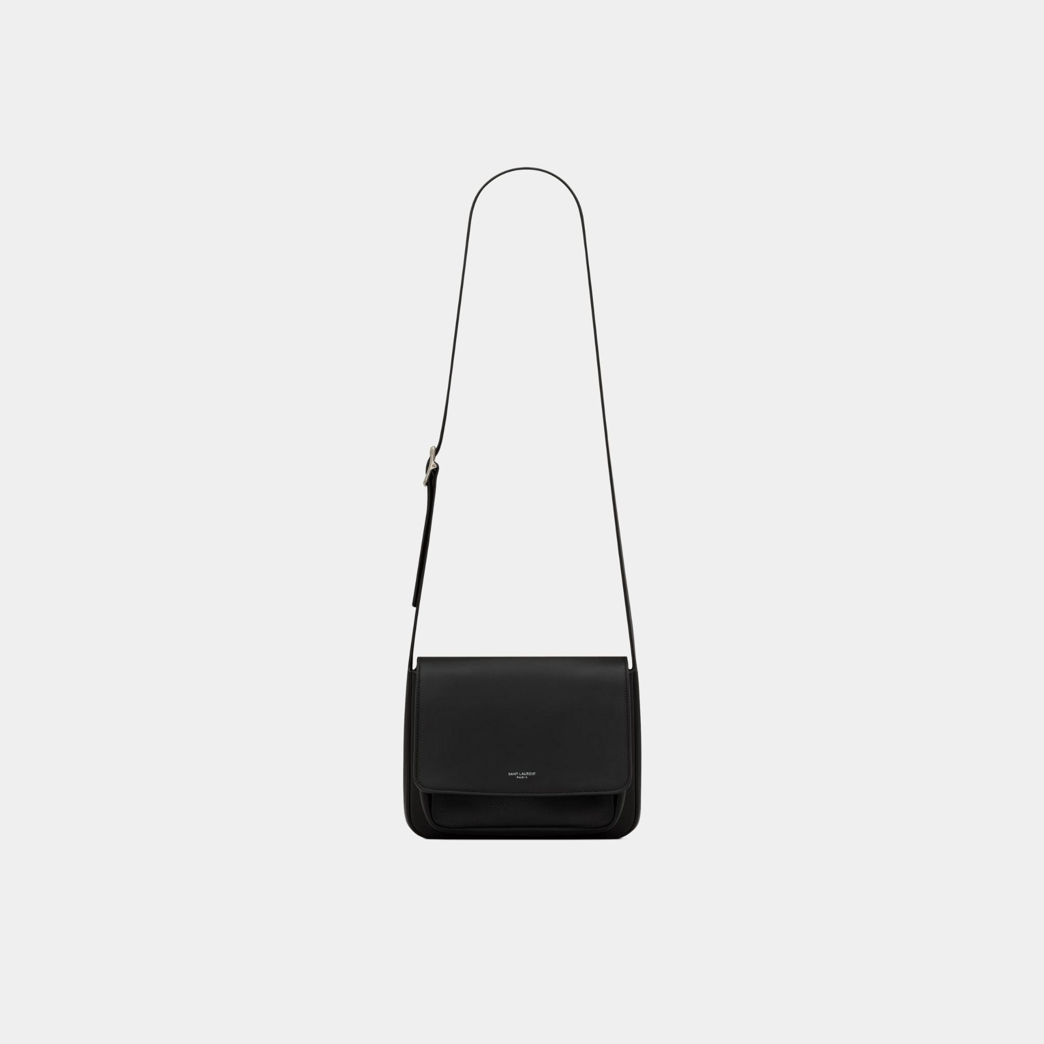 Yves Saint Laurent Small Satchel In Smooth Leather, Black, Front