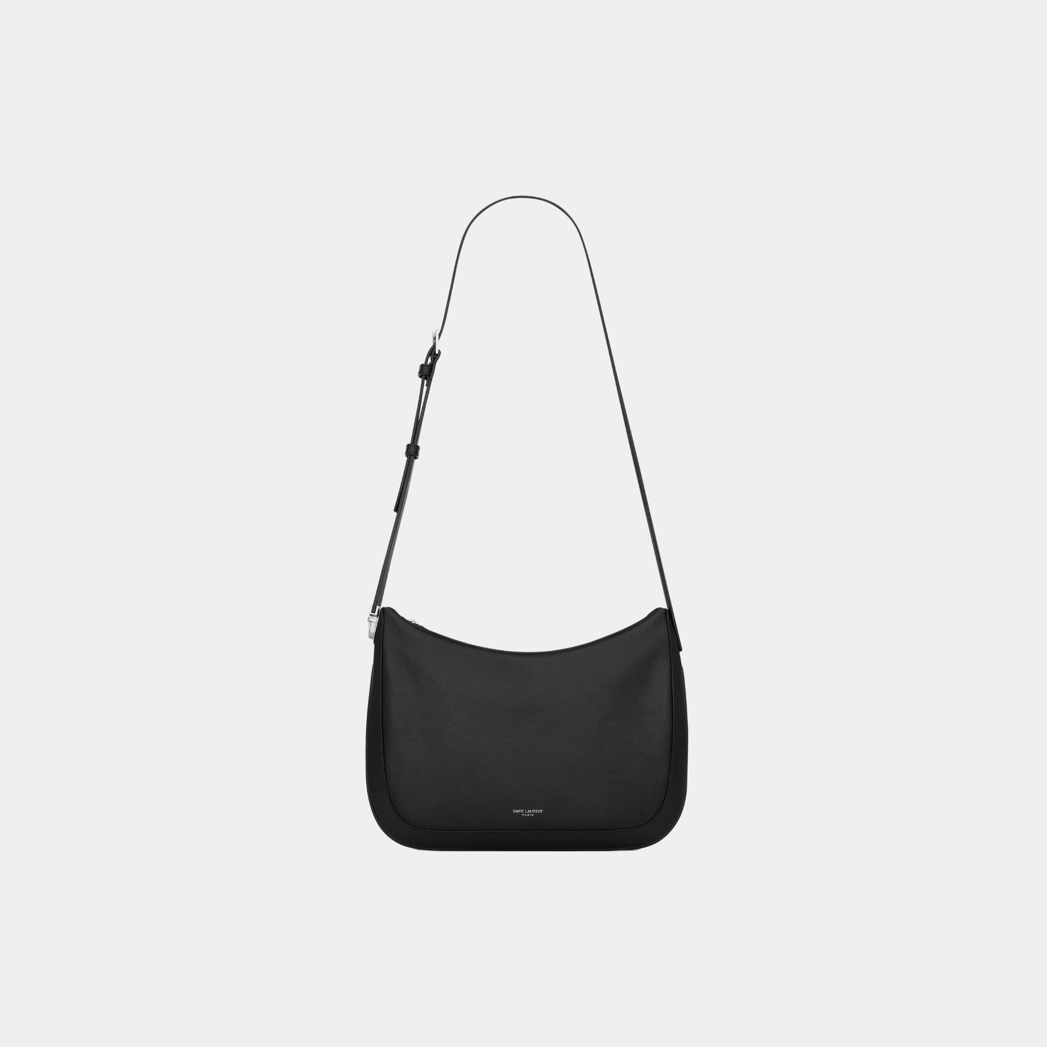 Yves Saint Laurent Tuc Bag In Smooth Leather, Black, Front