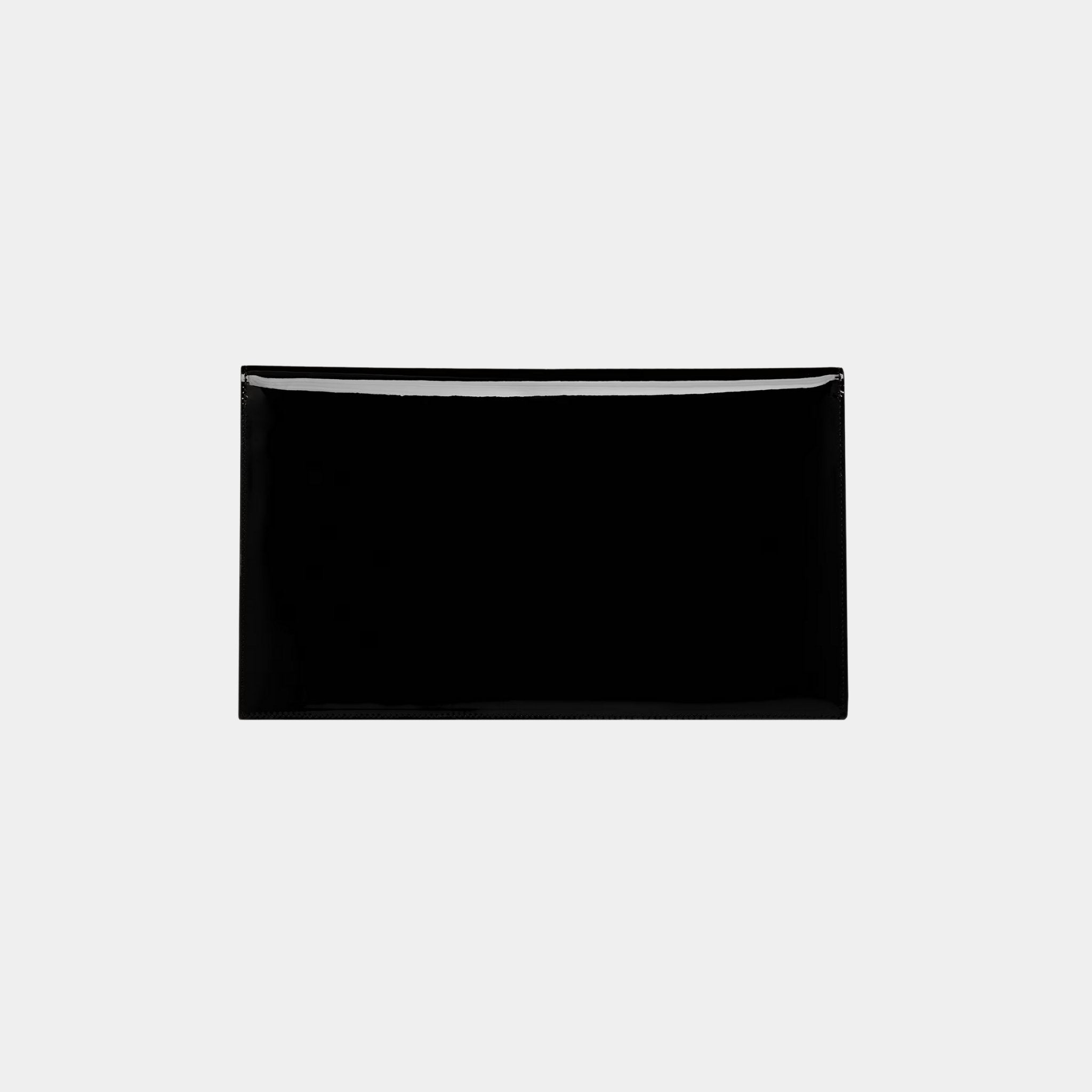 Yves Saint Laurent Uptown Pouch In Patent Leather, Black, Back