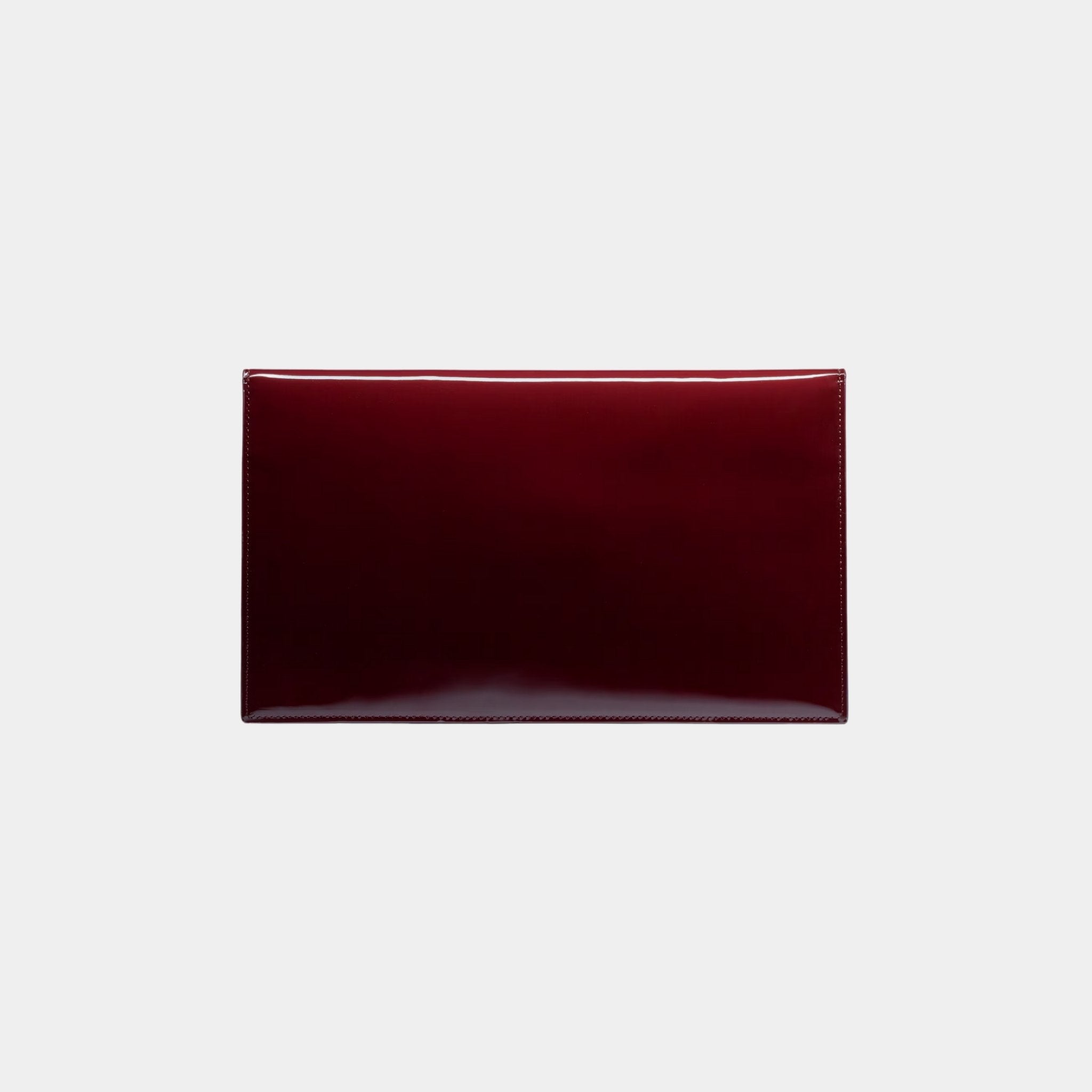 Yves Saint Laurent Uptown Pouch Patent Leather With Canvas Lining, Dark Red Wine, Back