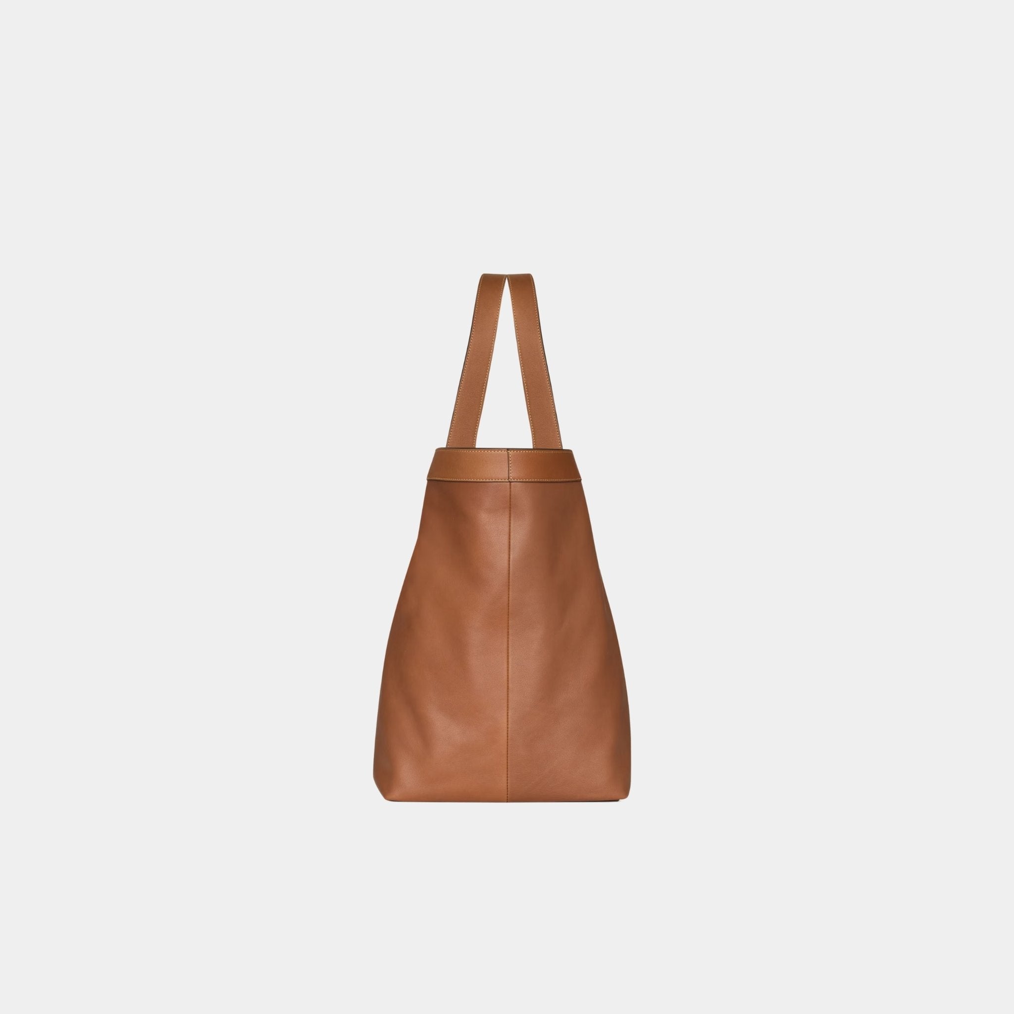 Yves Saint Laurent Y Tote Grained Leather With Tonal Suede Lining, Brick, Side