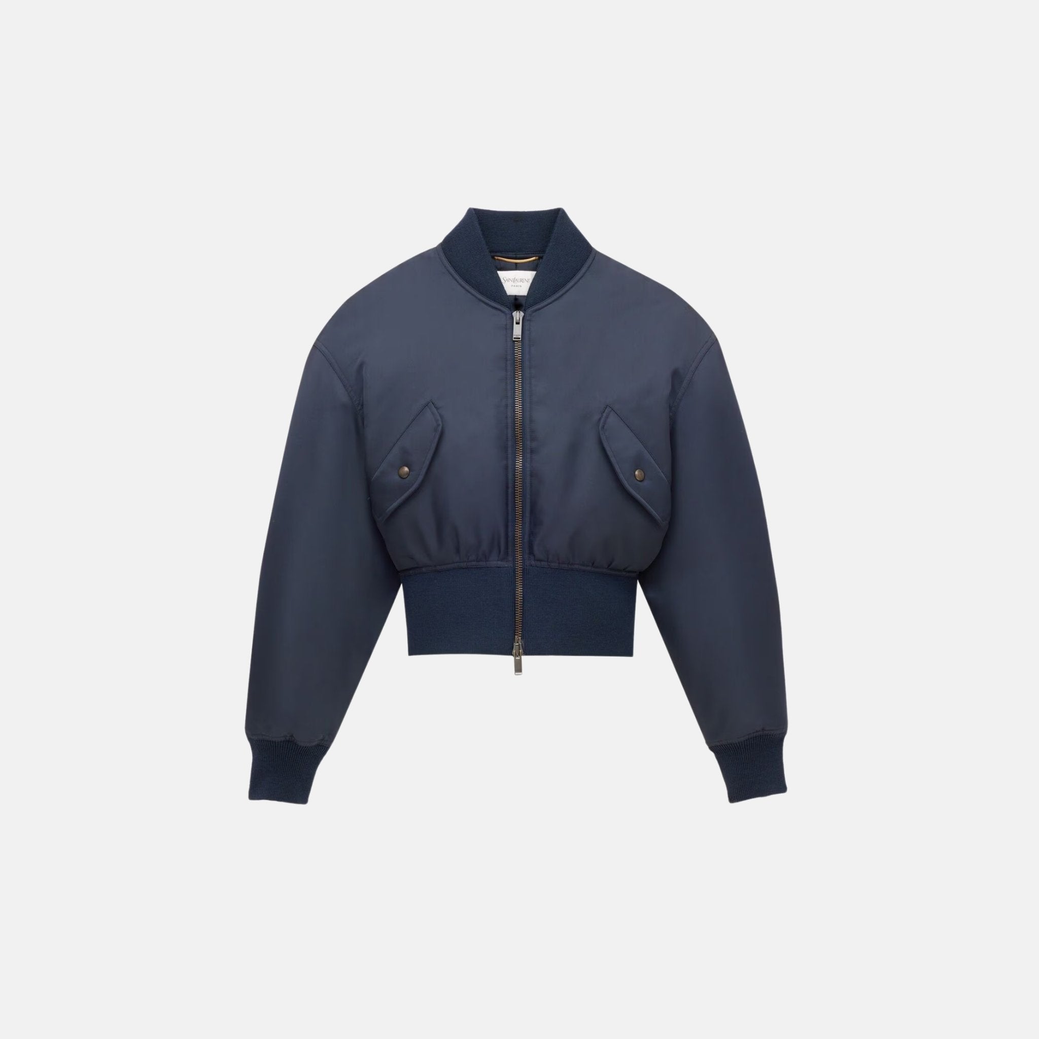 Yves Saint Laurent Bomber Jacket In Nylon, Marine, Front