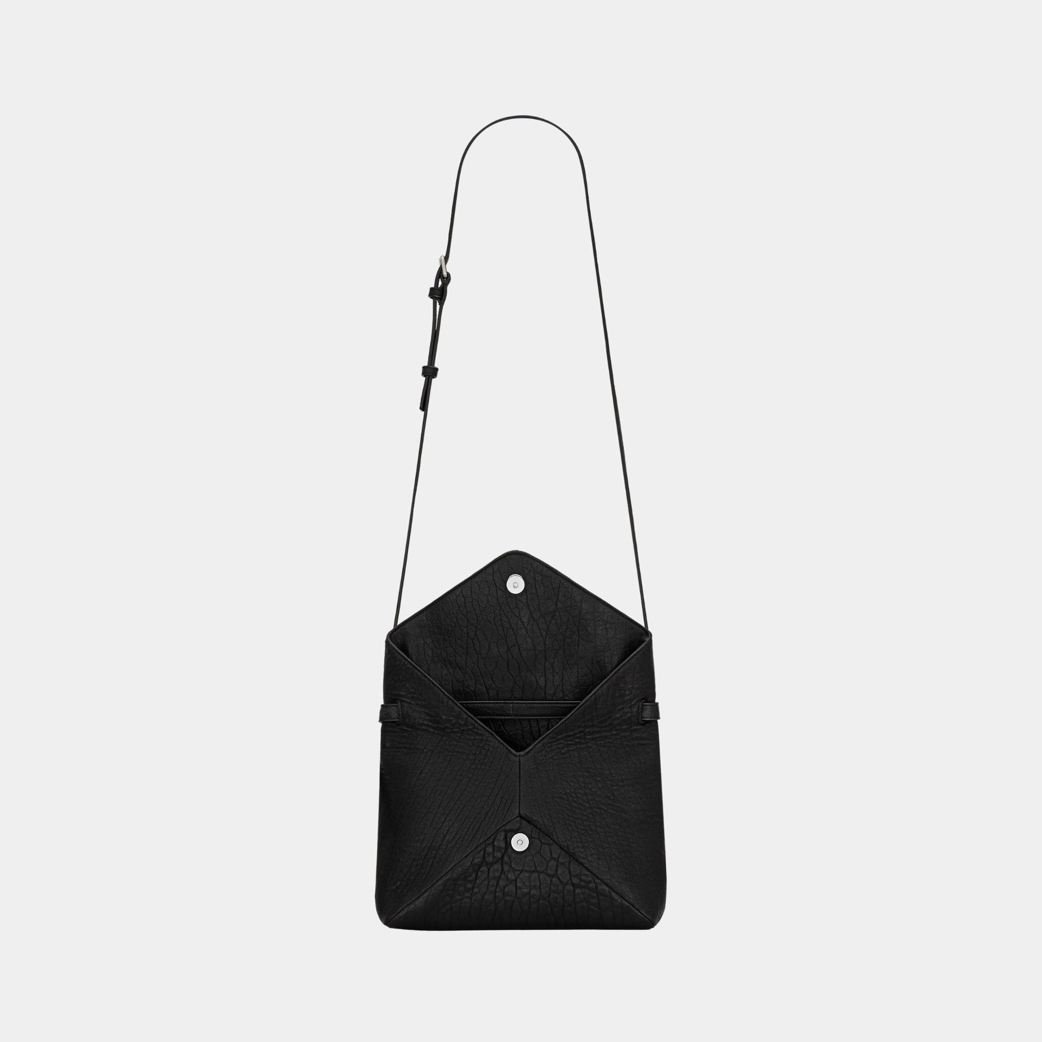 Yves Saint Laurent Cassandre Envelope Messenger Black Lambskin, Inside