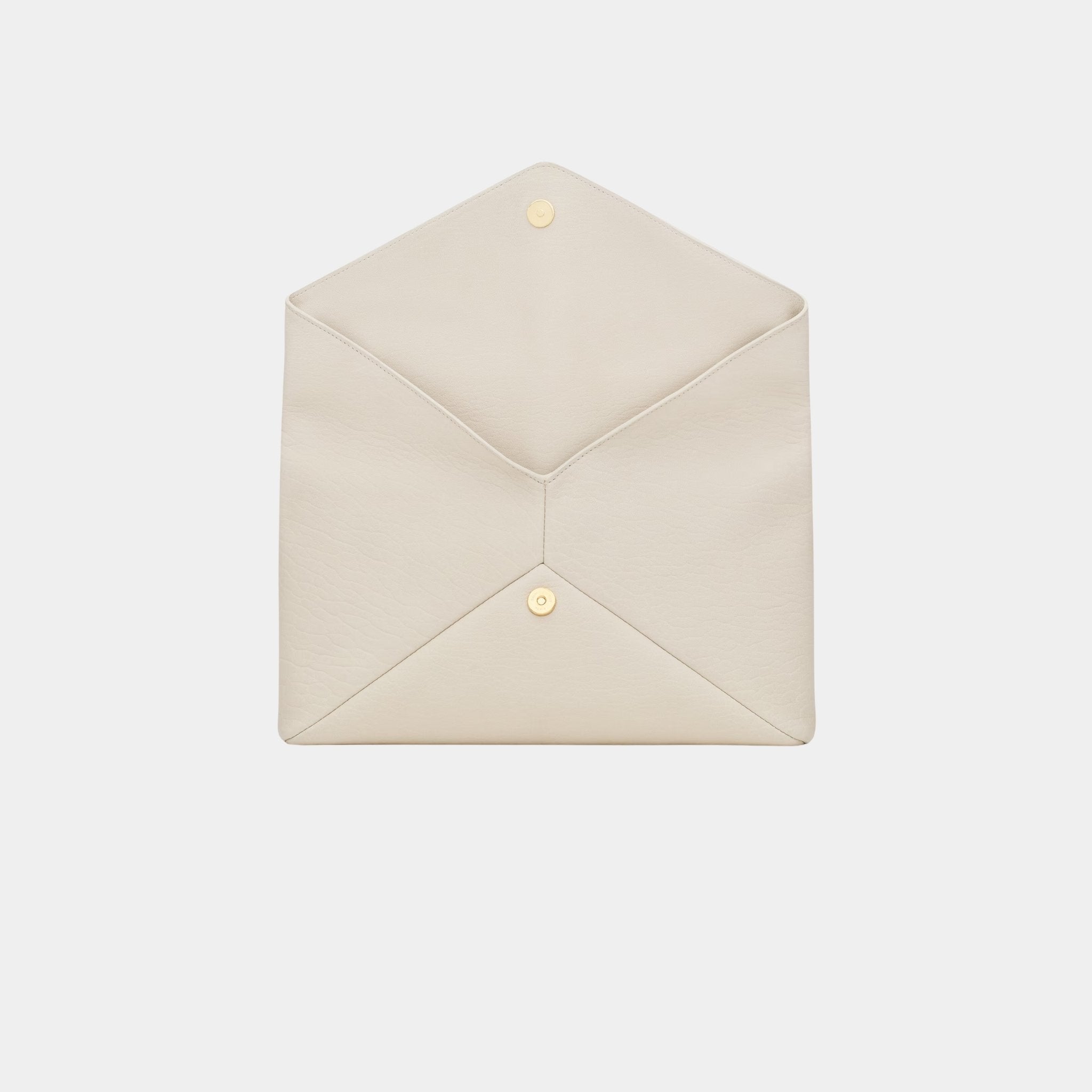 Yves Saint Laurent Cassandre large Envelope Pouch Lambskin, Blanc Vintage, Inside