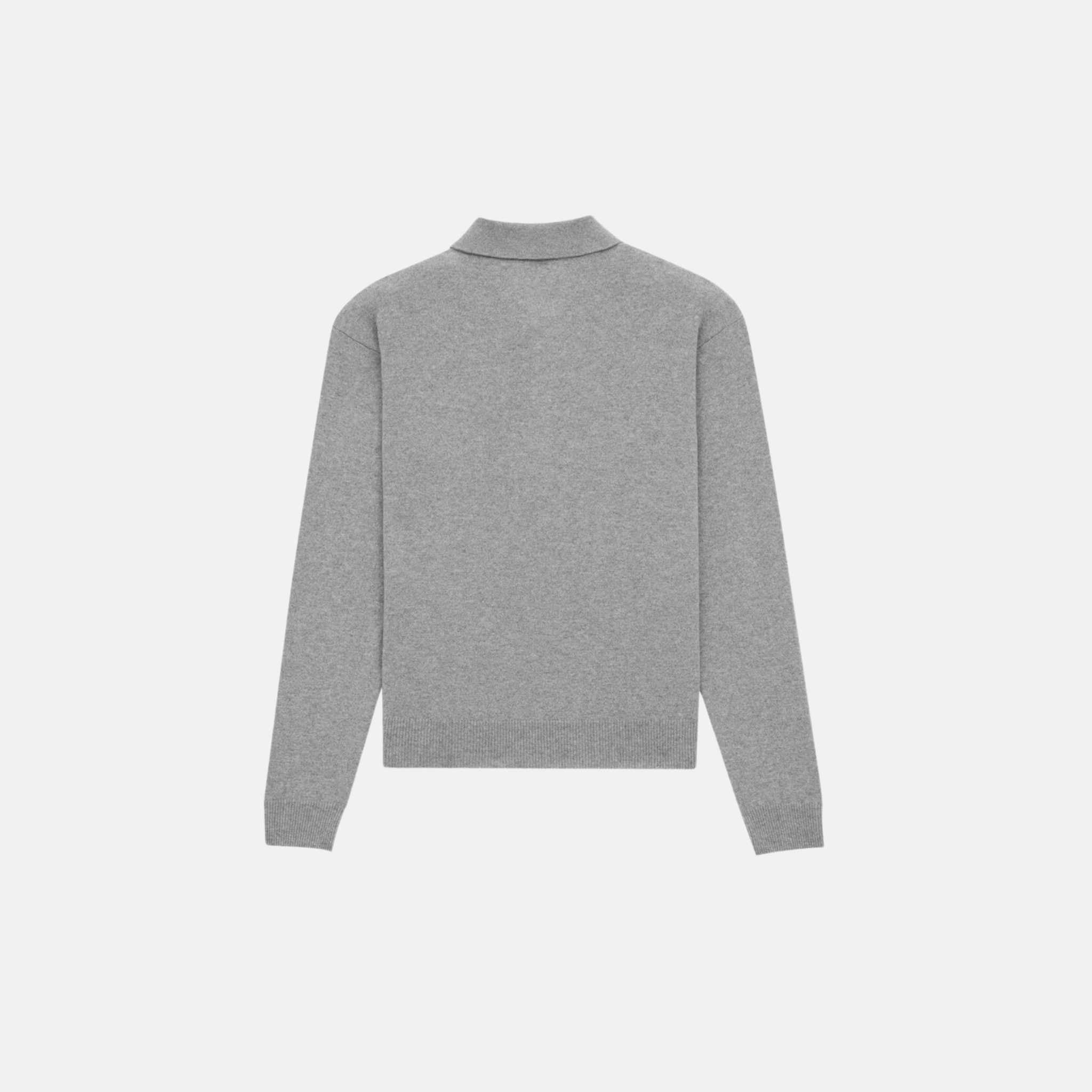 Yves Saint Laurent Polo In Wool, Grey, Back