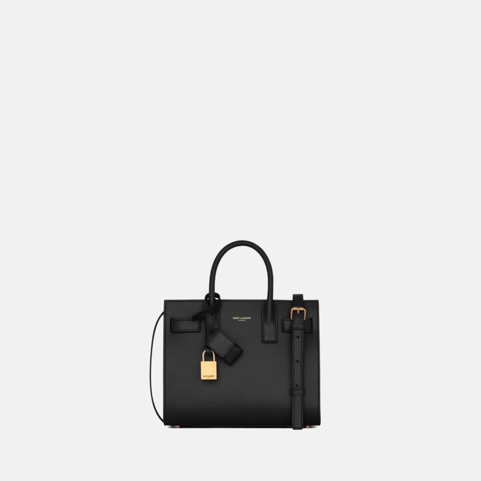 Yves Saint Laurent Sac De Jour In Smooth Leather Nano, Black, Front