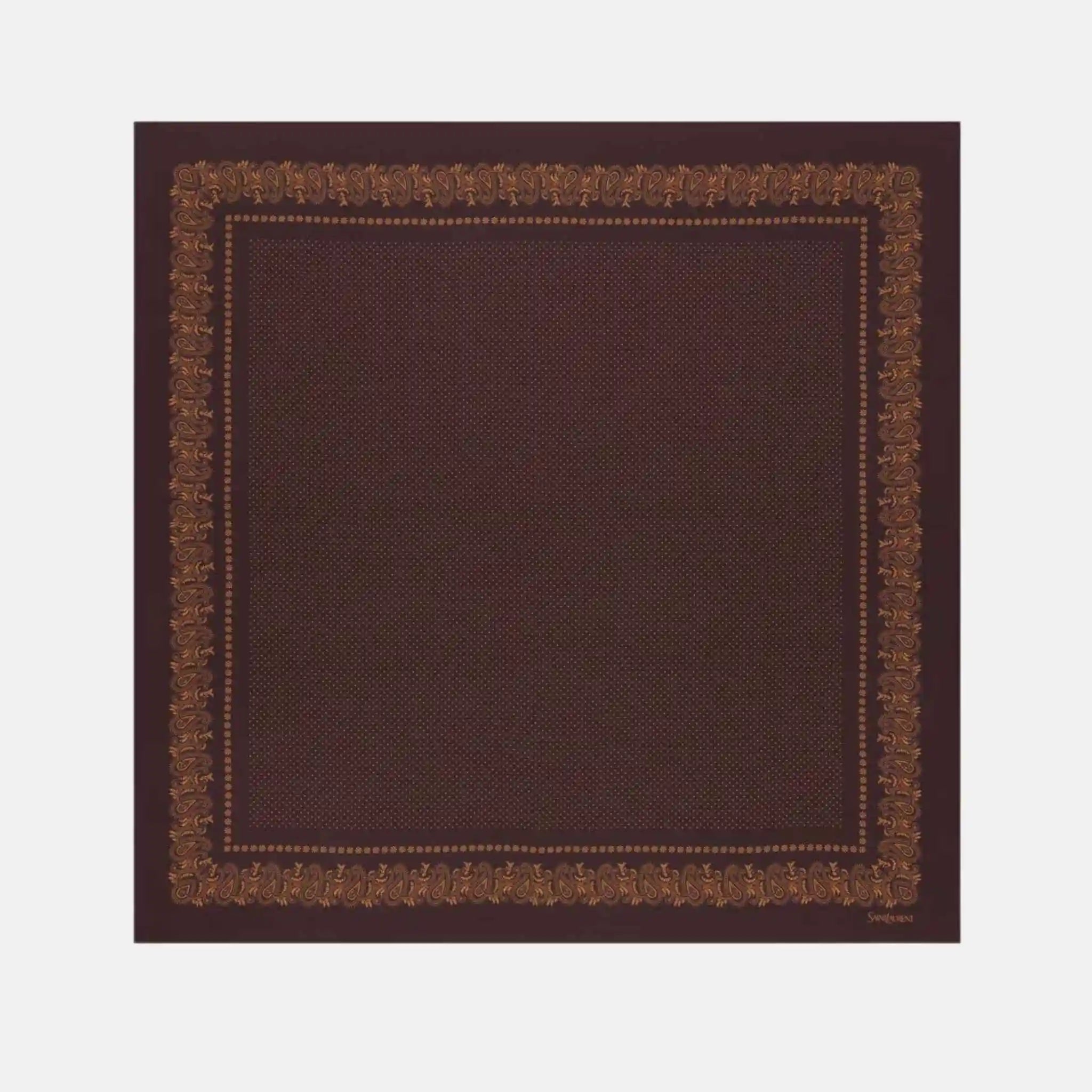 Yves Saint Laurent Square Scarf In Dotted Paisley Silk Twill, Full