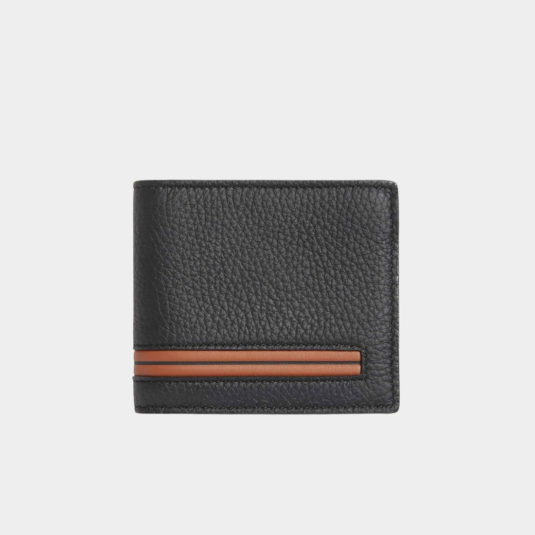 Zegna Black Deerskin Billfold Wallet, Front