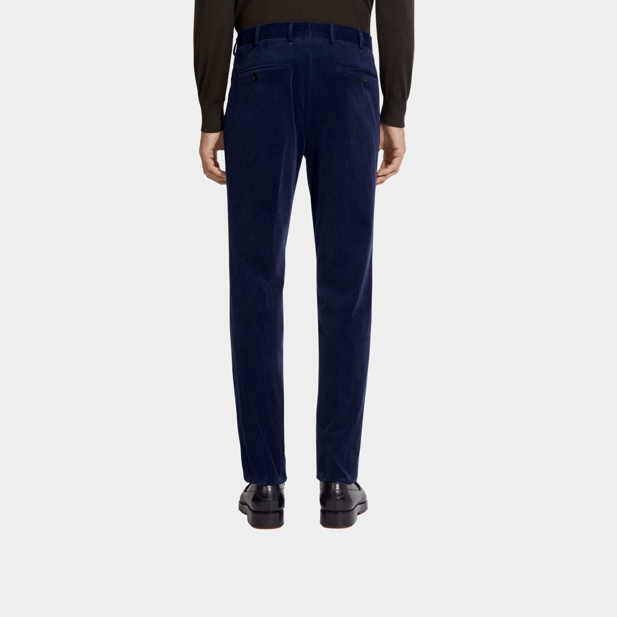 Zegna Cashco Pants, Ink Blue, Back
