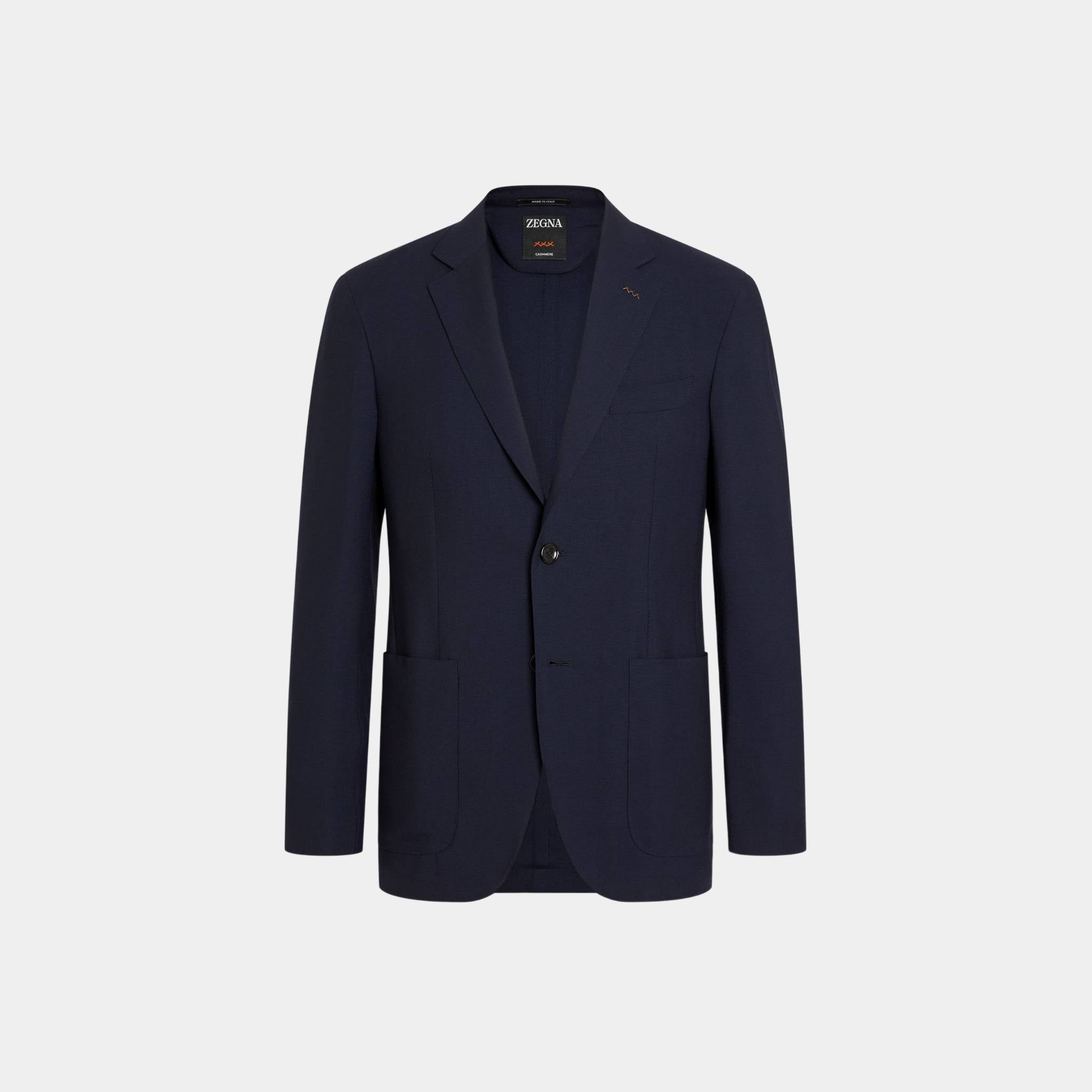 Zegna Cashmere Cardigan Jacket, Navy Blue, Front