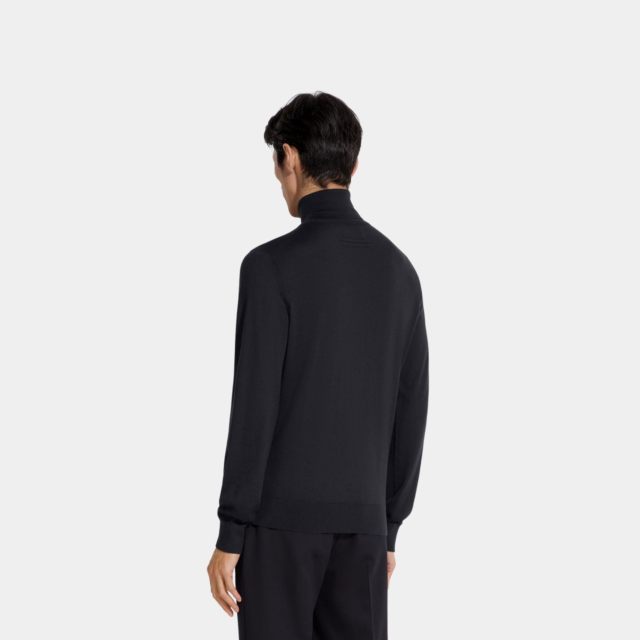 Zegna Cashseta Turtleneck, Navy Blue, Back