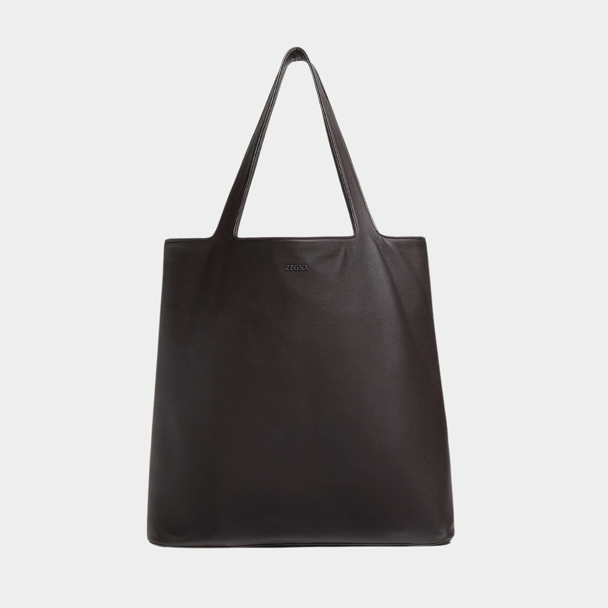 Zegna Dark Brown SECONDSKIN Tote Bag, Front