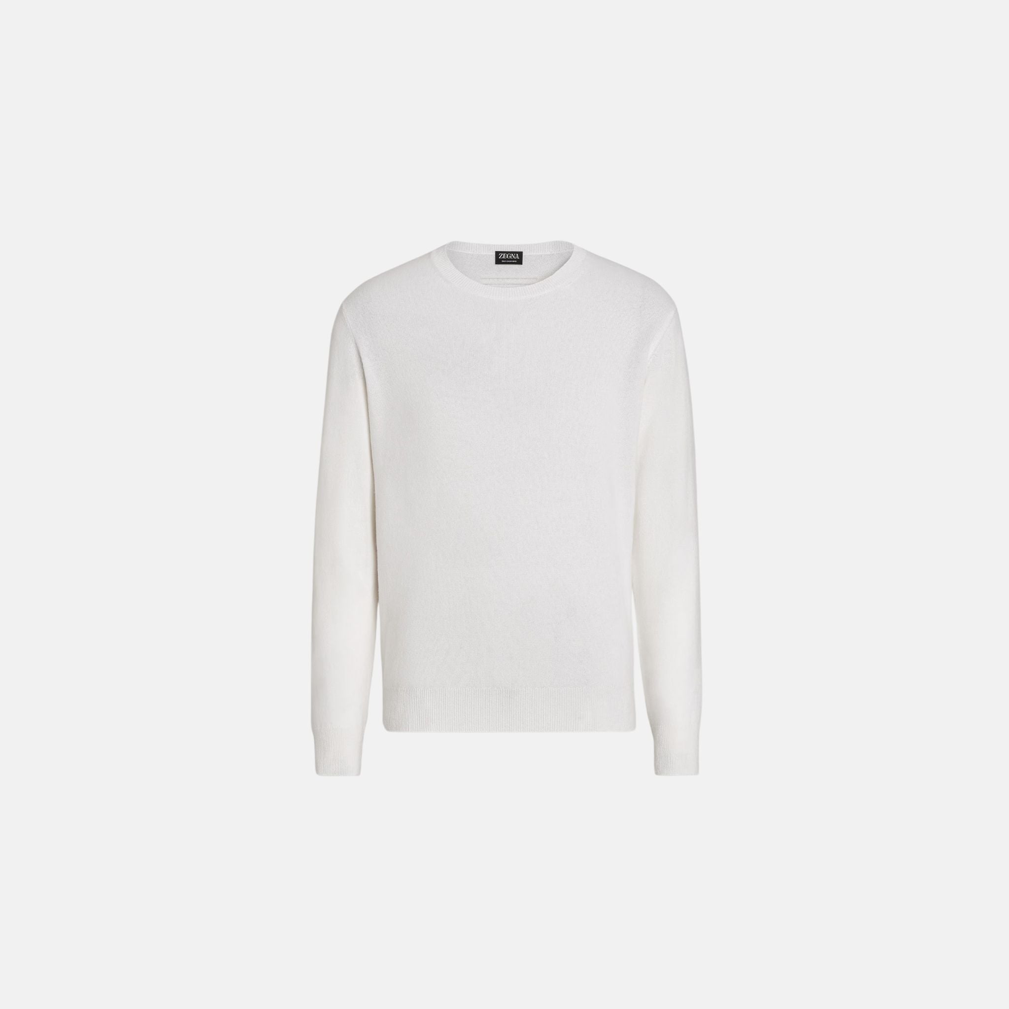 Zegna Melange Oasi Cashmere Crewneck, White