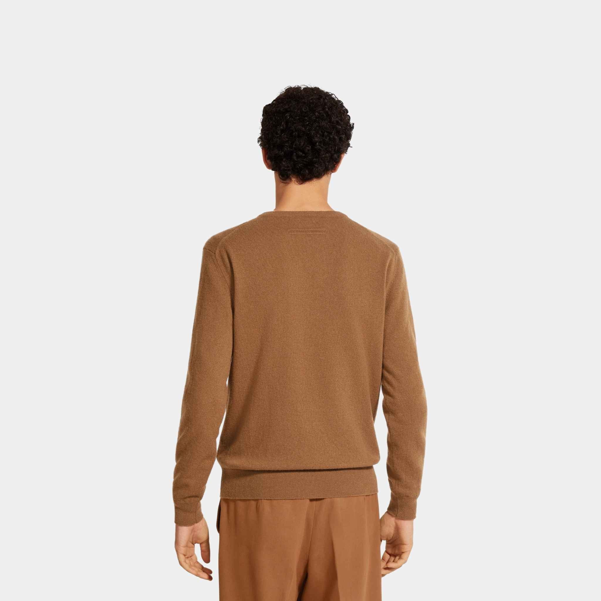 Zegna Oasi Cashmere Crewneck, Dark Foliage, Back