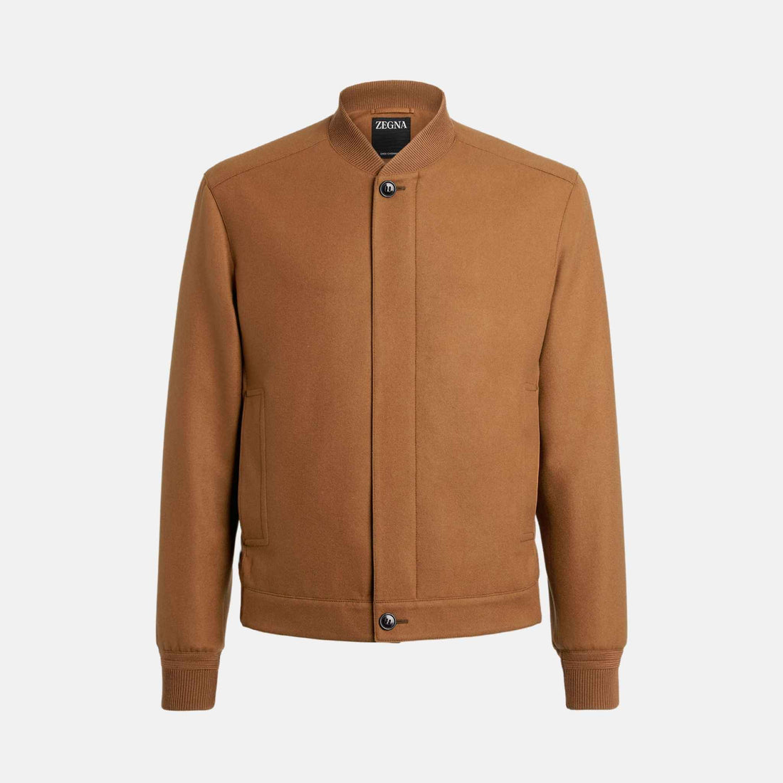 Zegna Oasi Cashmere Elements Bomber, Dark Foliage, Front