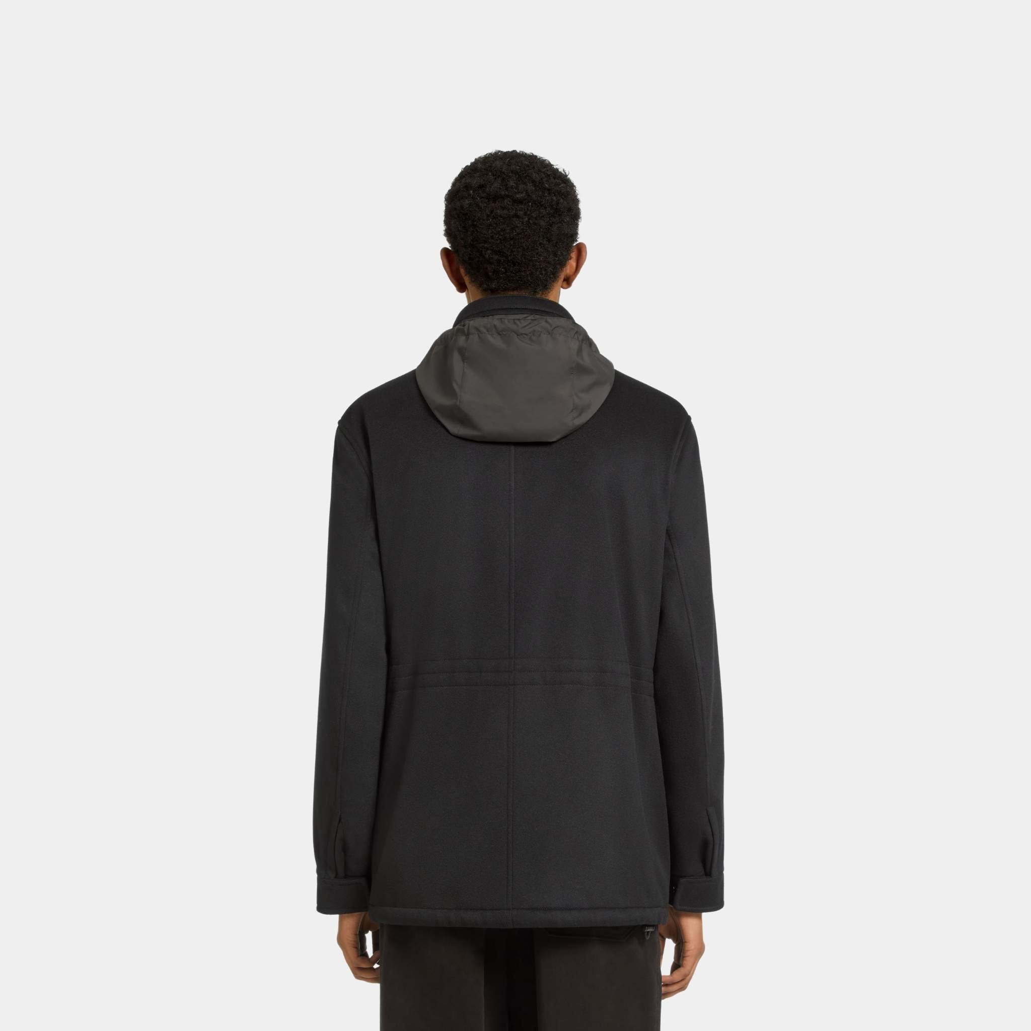 Zegna Oasi Cashmere Elements Vetta Overjacket, Black, Back