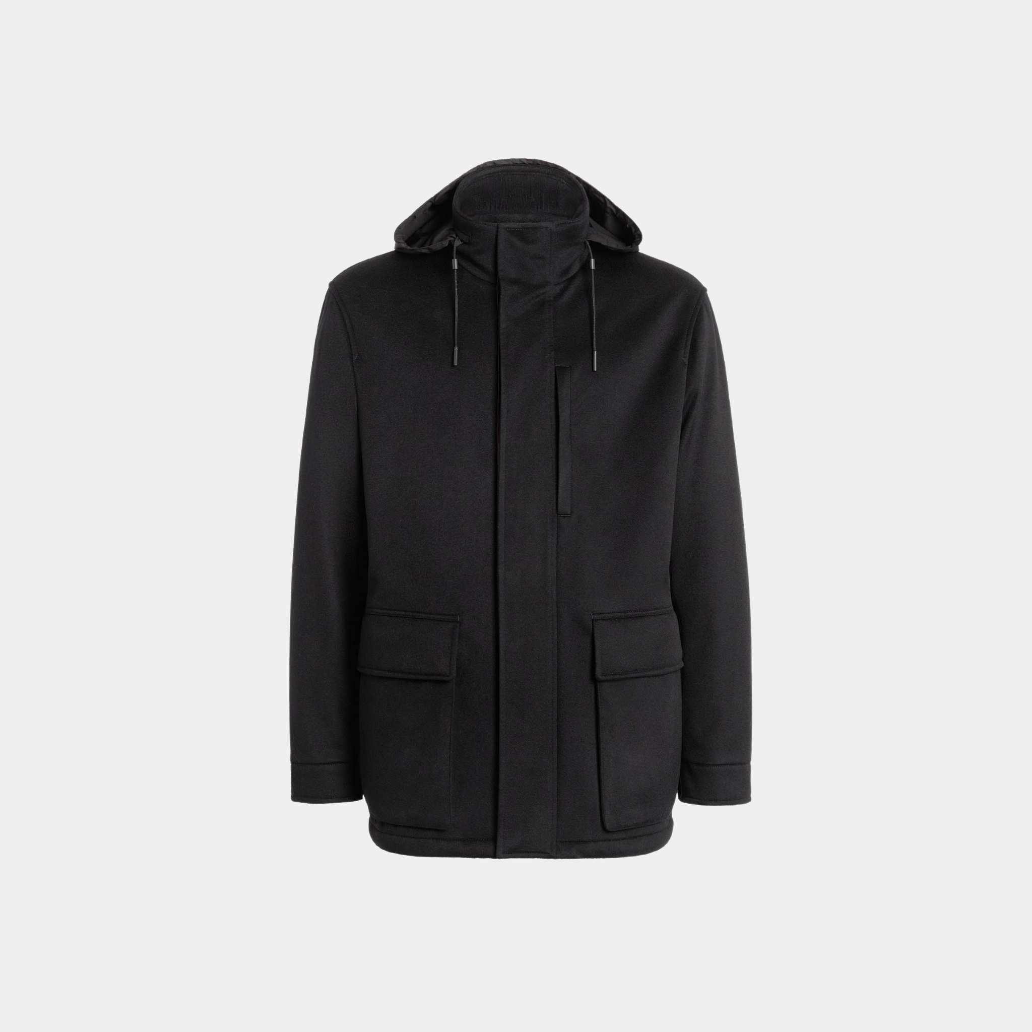 Zegna Oasi Cashmere Elements Vetta Overjacket, Black, Front