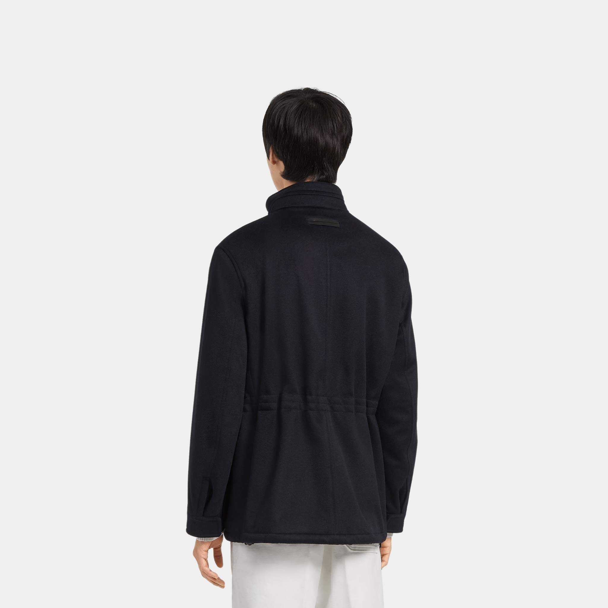 Zegna Oasi Cashmere Elements Vetta Overjacket, Navy Blue, Back