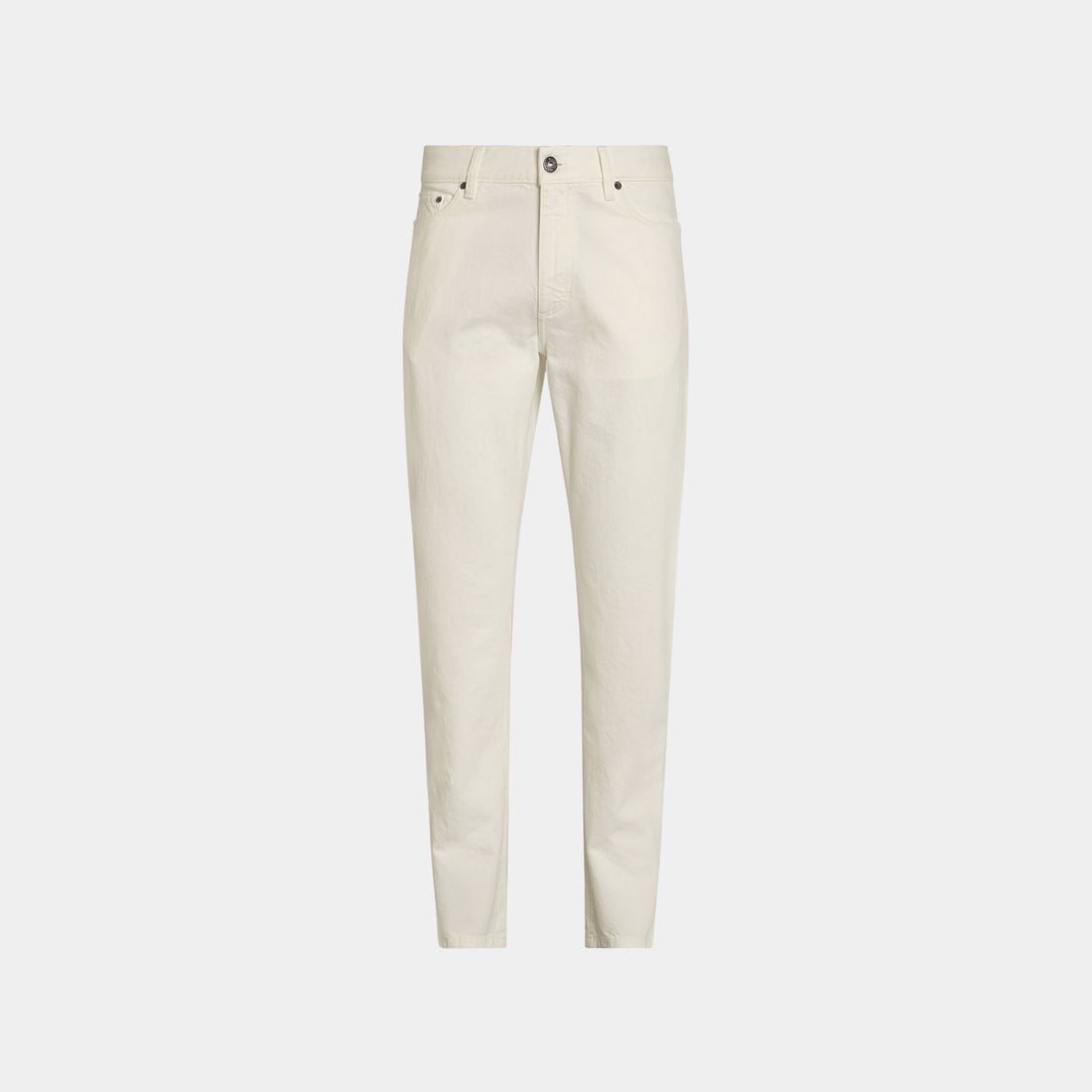 Zegna Stone-Washed Cotton Roccia Jeans, White, Front