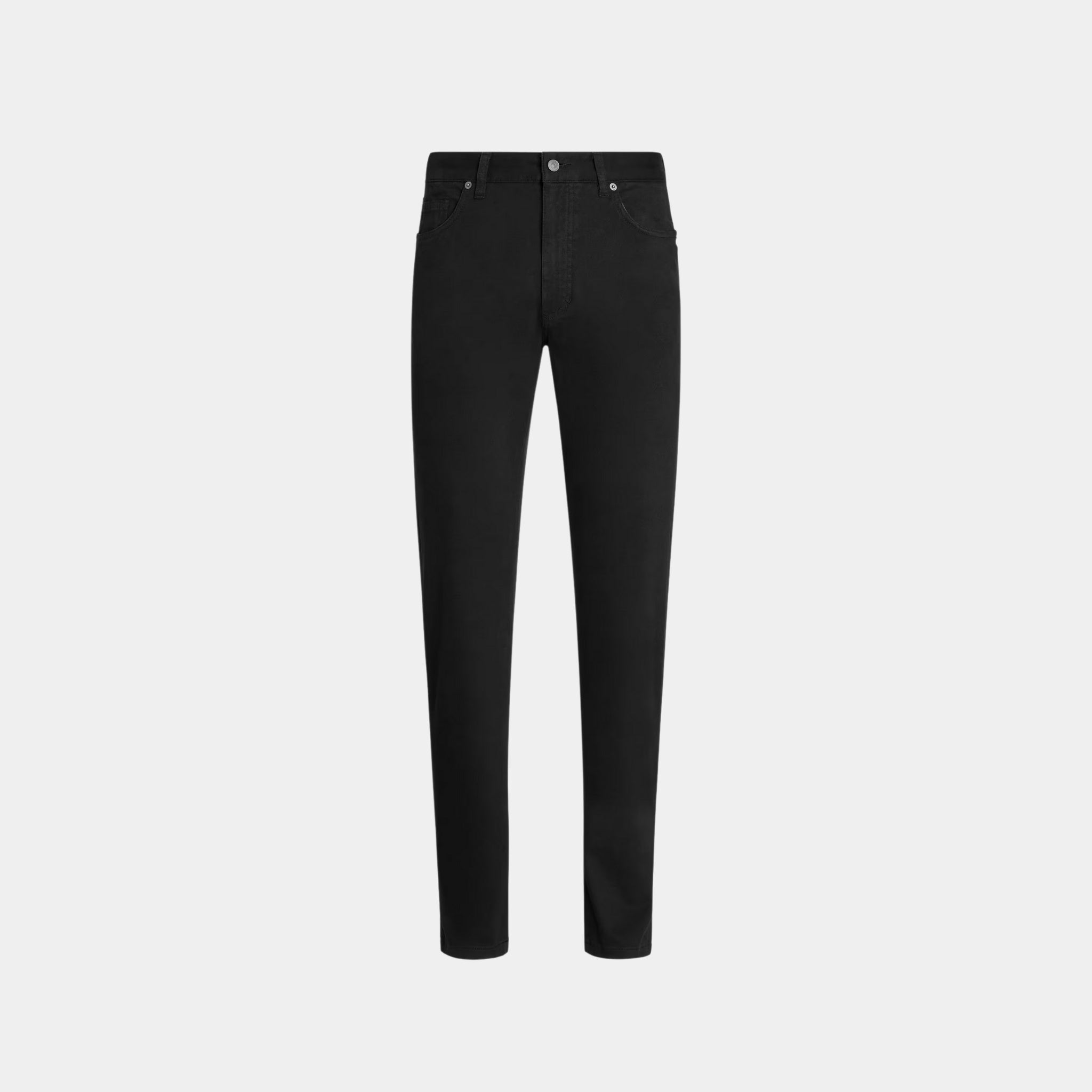 Zegna Stretch Cotton Roccia Jeans, Black, Front