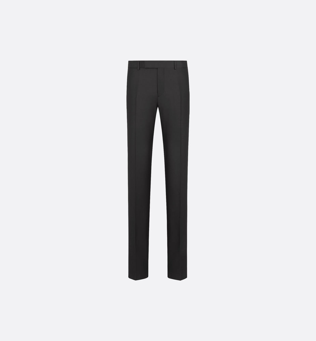 Tailored Straight Pants Black Virgin Wool Twill