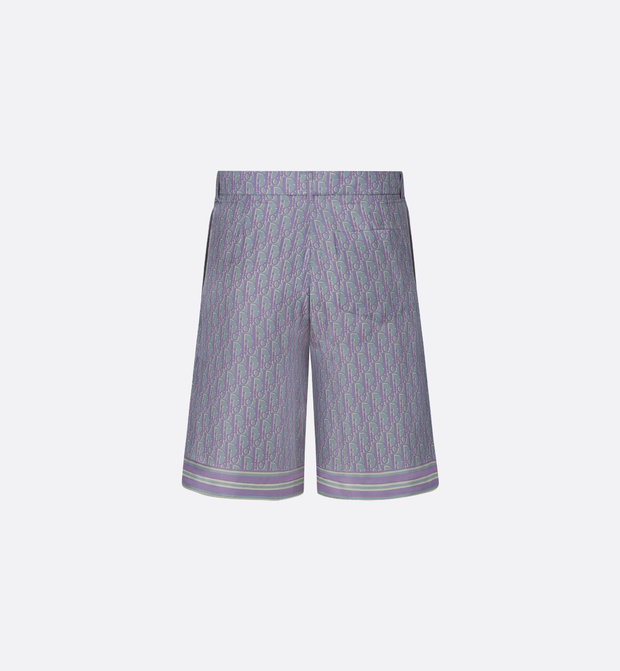 Oblique Bermuda Shorts Blue Silk Twill