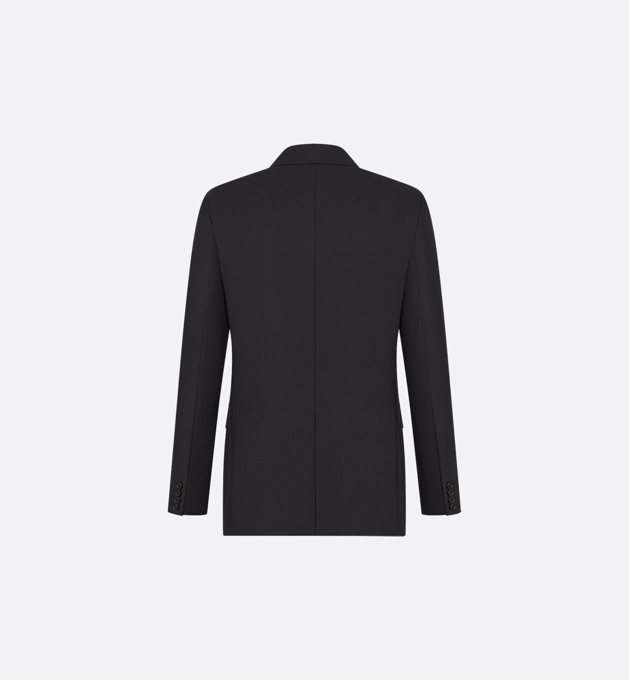 Jacket With Buttoned Strap Black Virgin Wool Twill