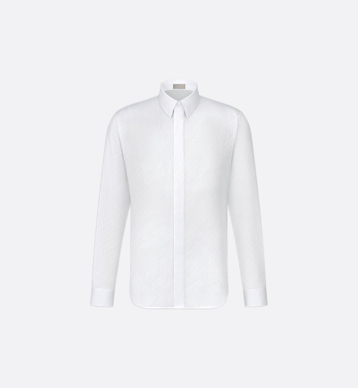 Oblique Shirt White Cotton Jacquard