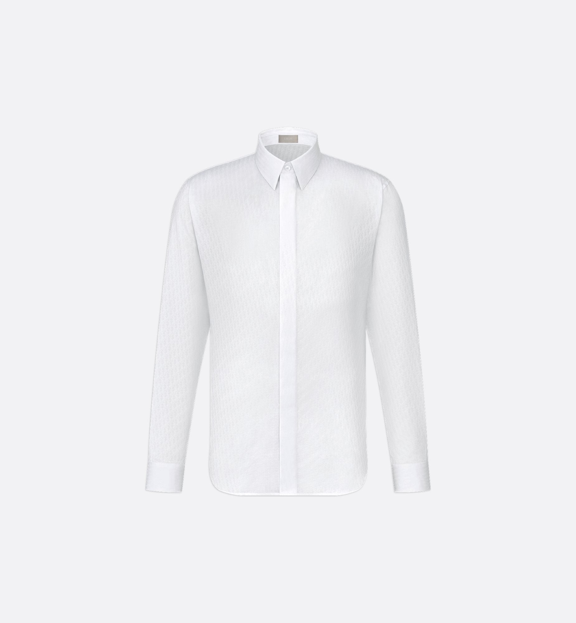 Oblique Shirt White Cotton Jacquard