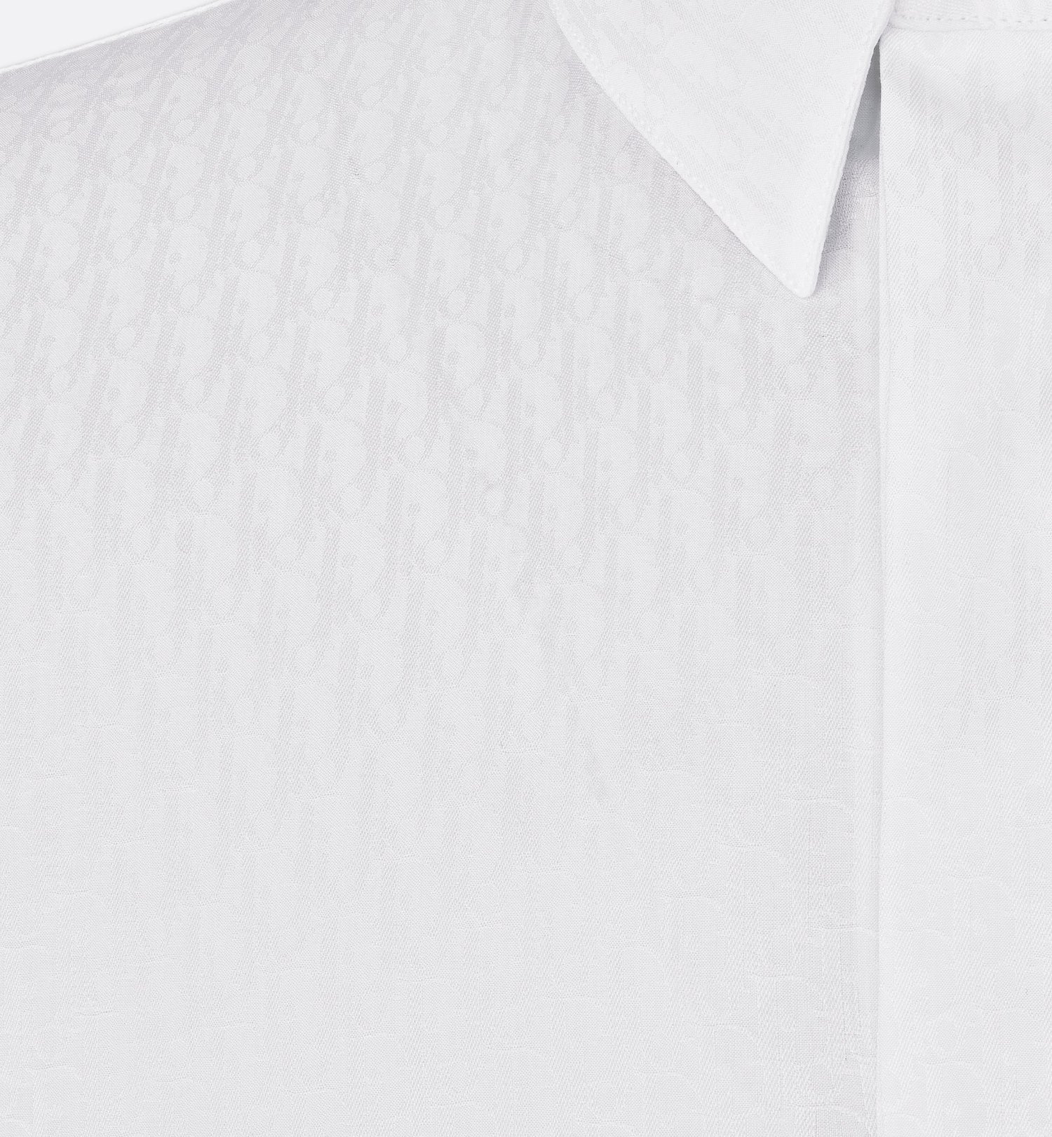 Oblique Shirt White Cotton Jacquard