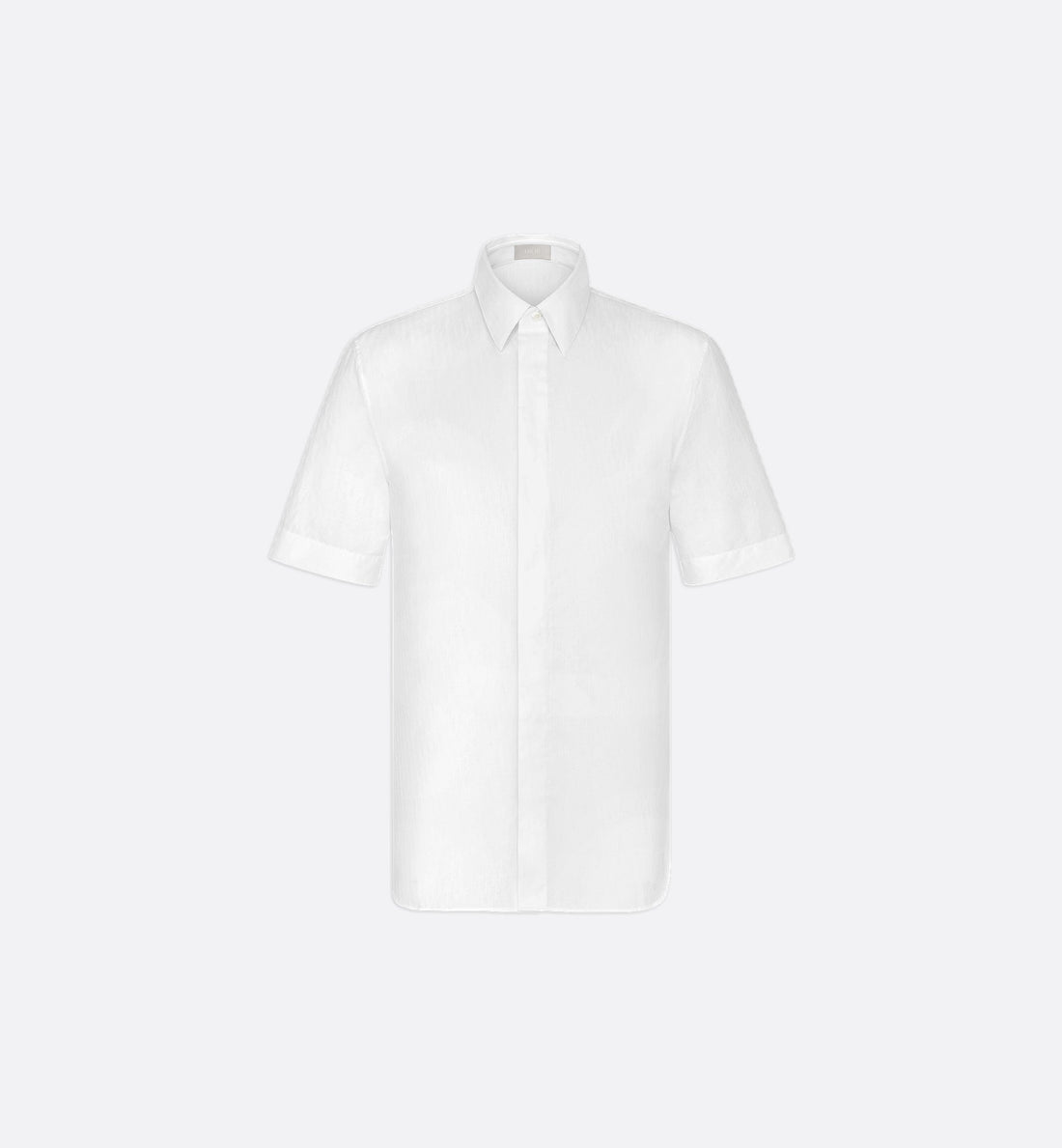 Oblique Short-Sleeved Shirt White Cotton Jacquard