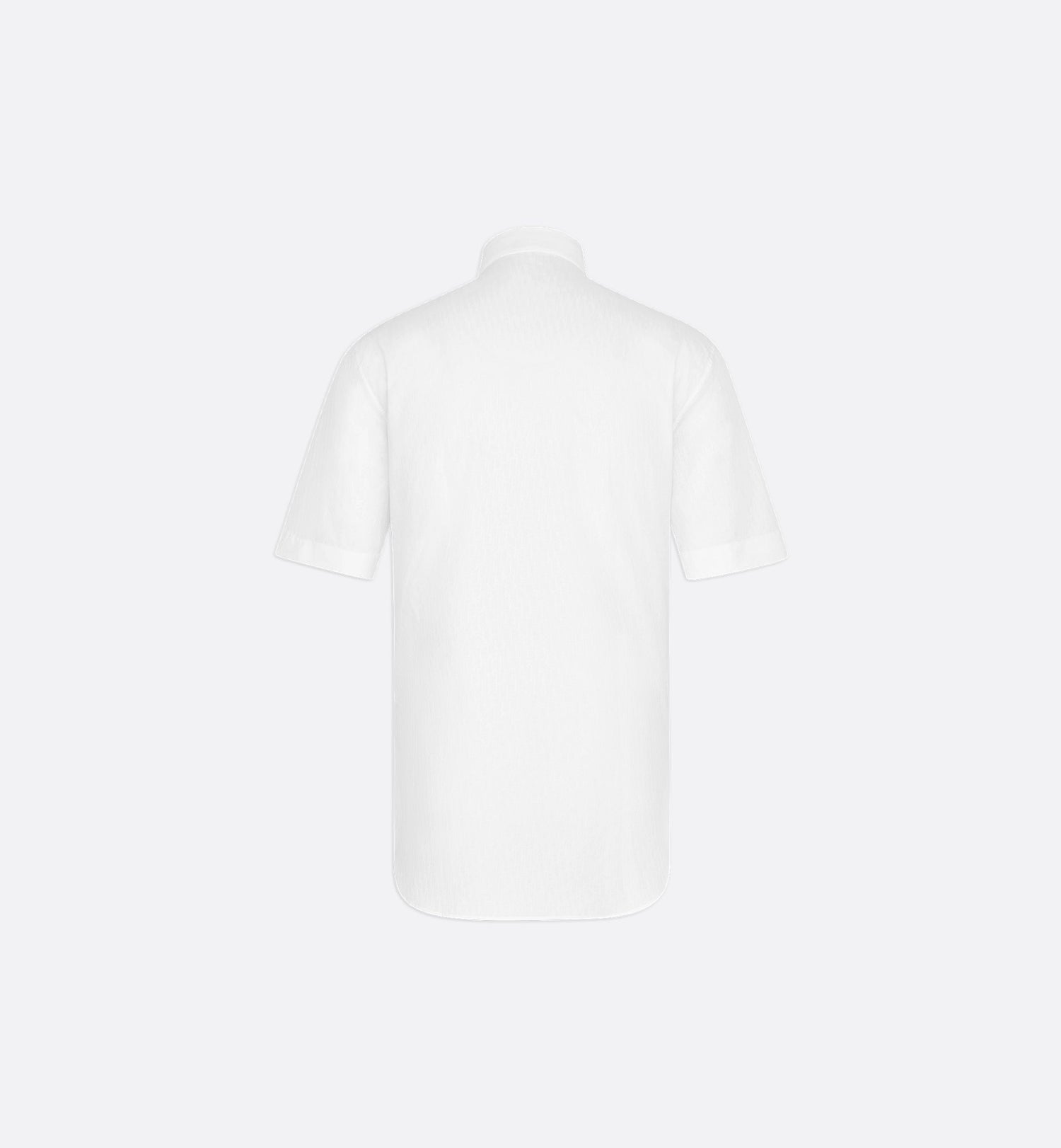 Oblique Short-Sleeved Shirt White Cotton Jacquard