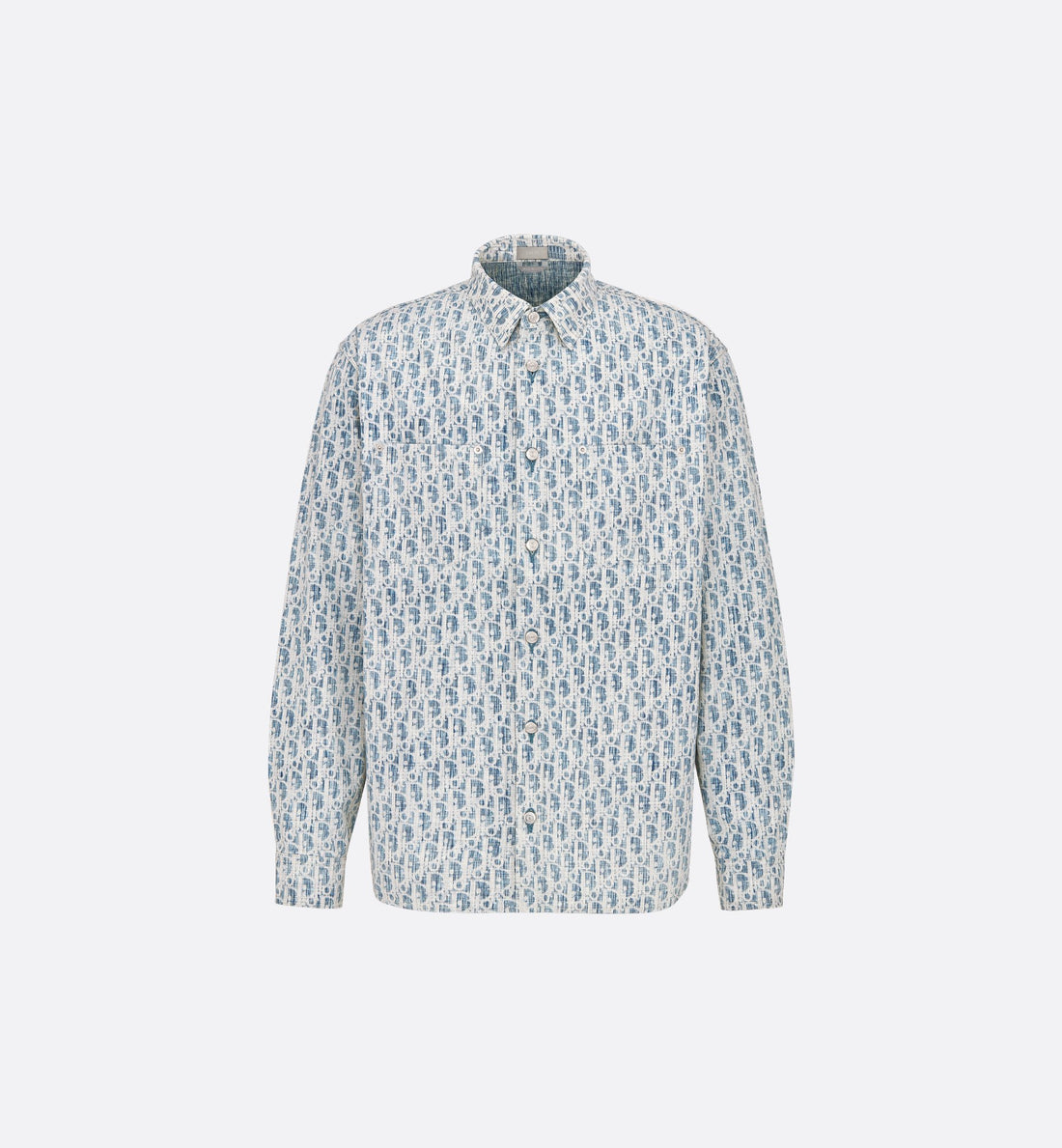 Overshirt Blue And White Dior Oblique Kasuri Cotton Denim