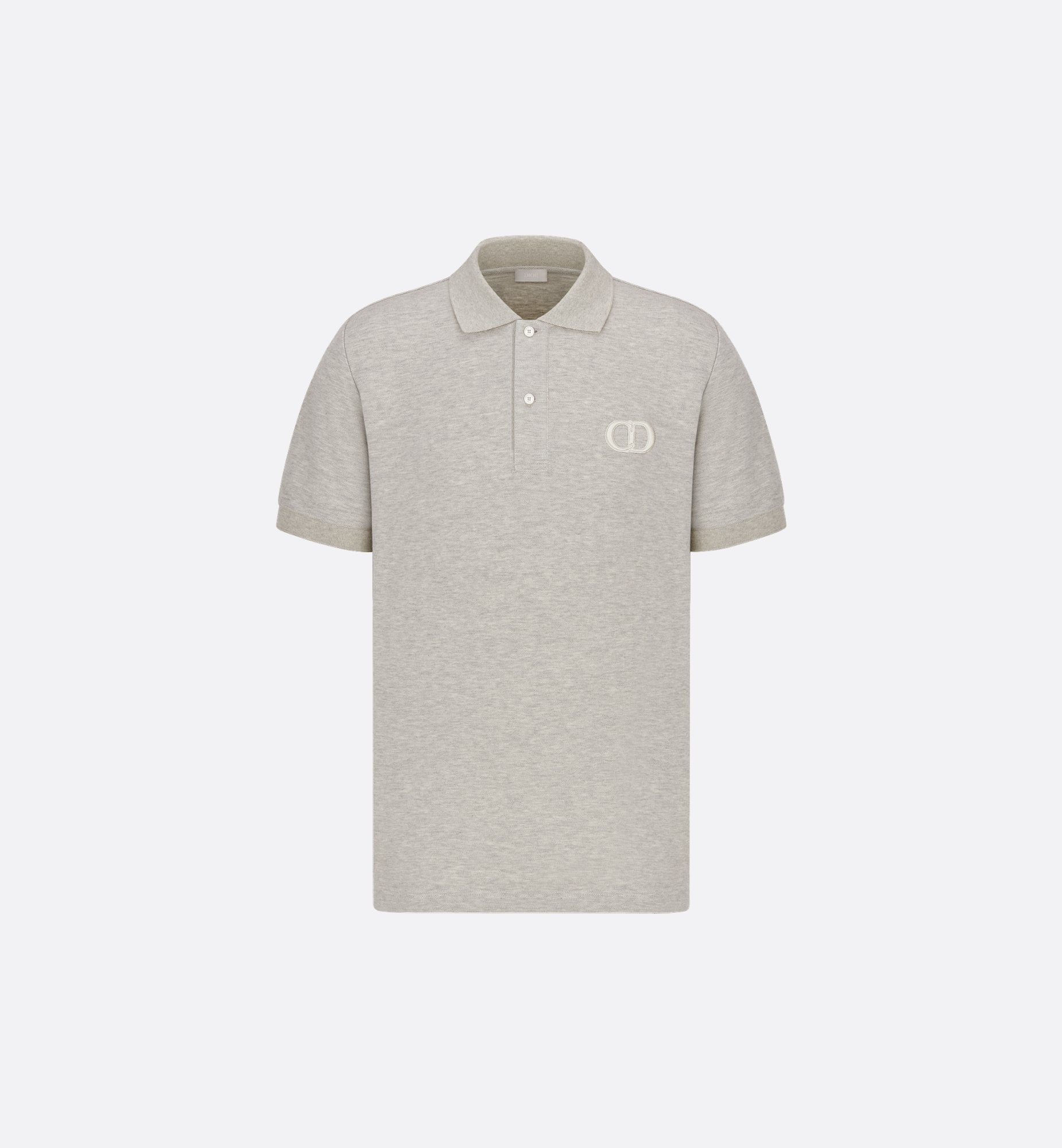 Cd Icon Polo Shirt Gray Cotton Pique