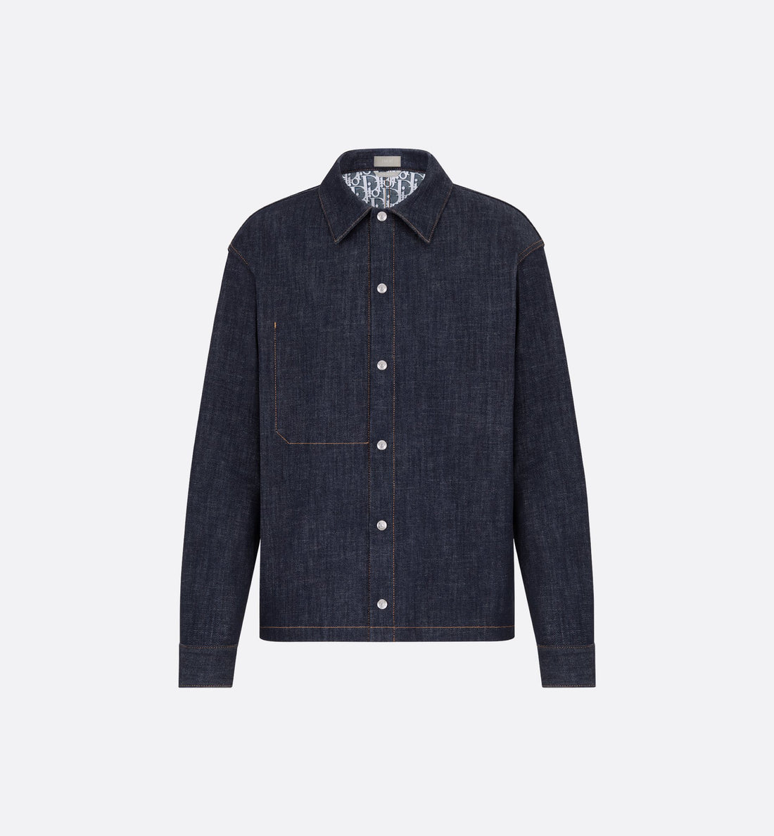 Oblique Overshirt Raw Blue Cotton Denim