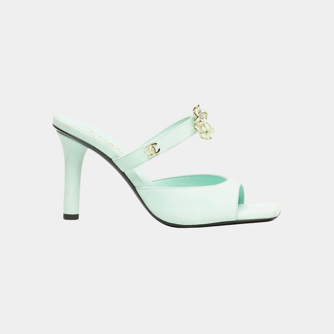 Mules Velvet goat & metal Light green