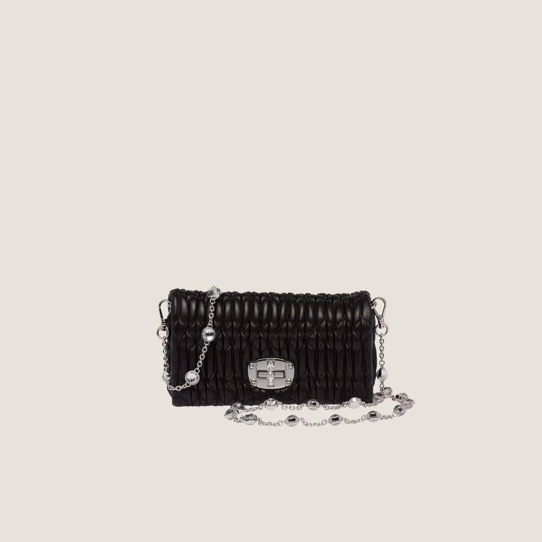 Miu Crystal nappa leather and crystal mini bag