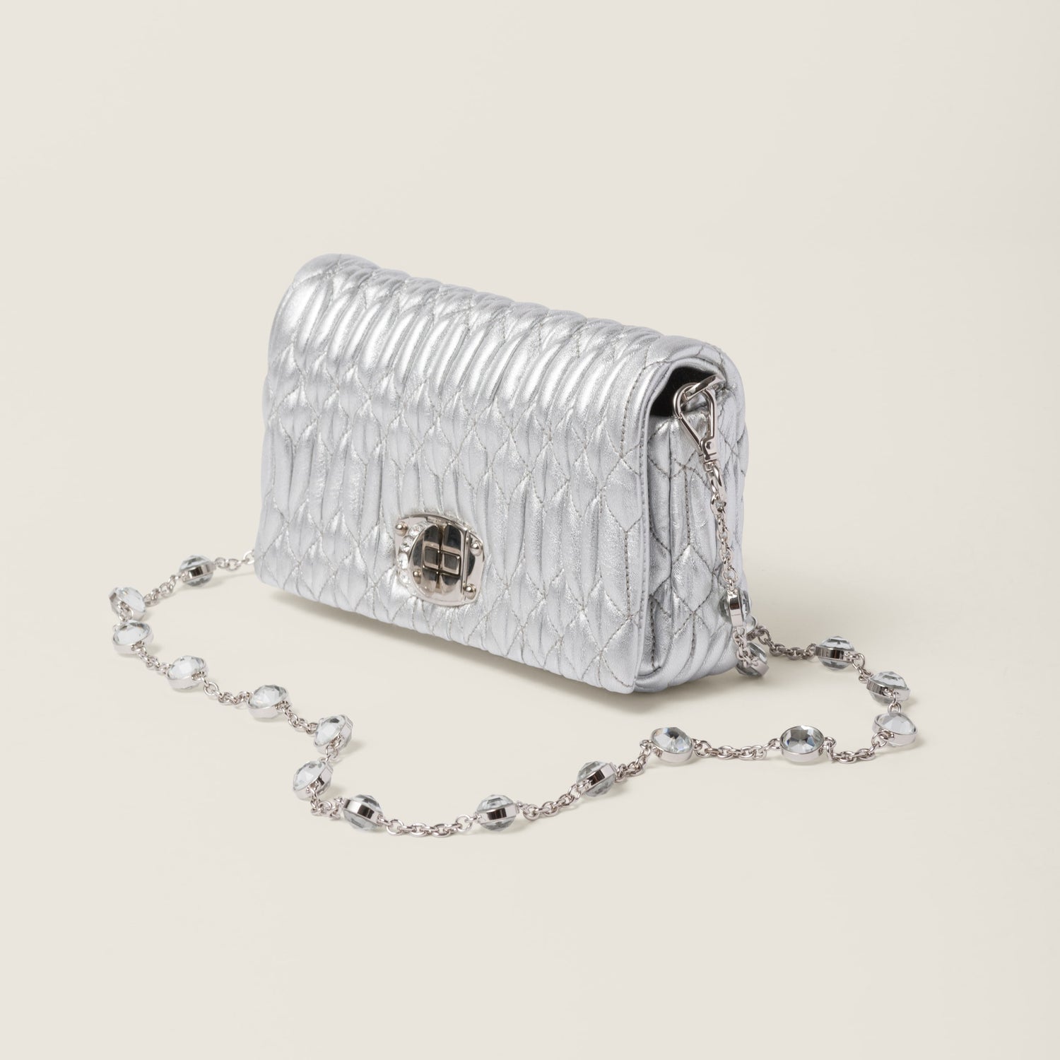 Miu Crystal nappa leather and crystal mini bag