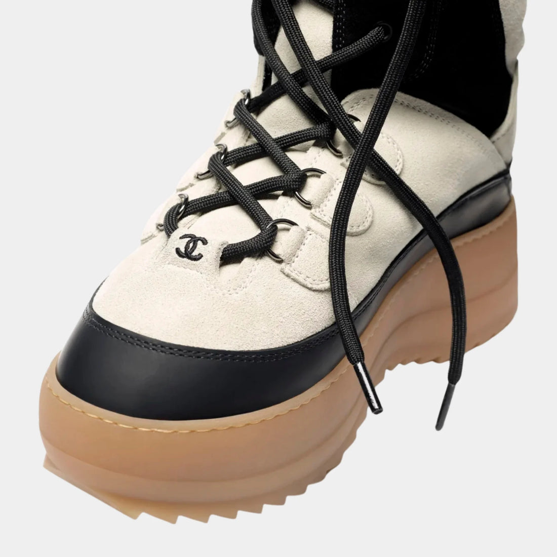 High Boots Suede Calfskin White & Black