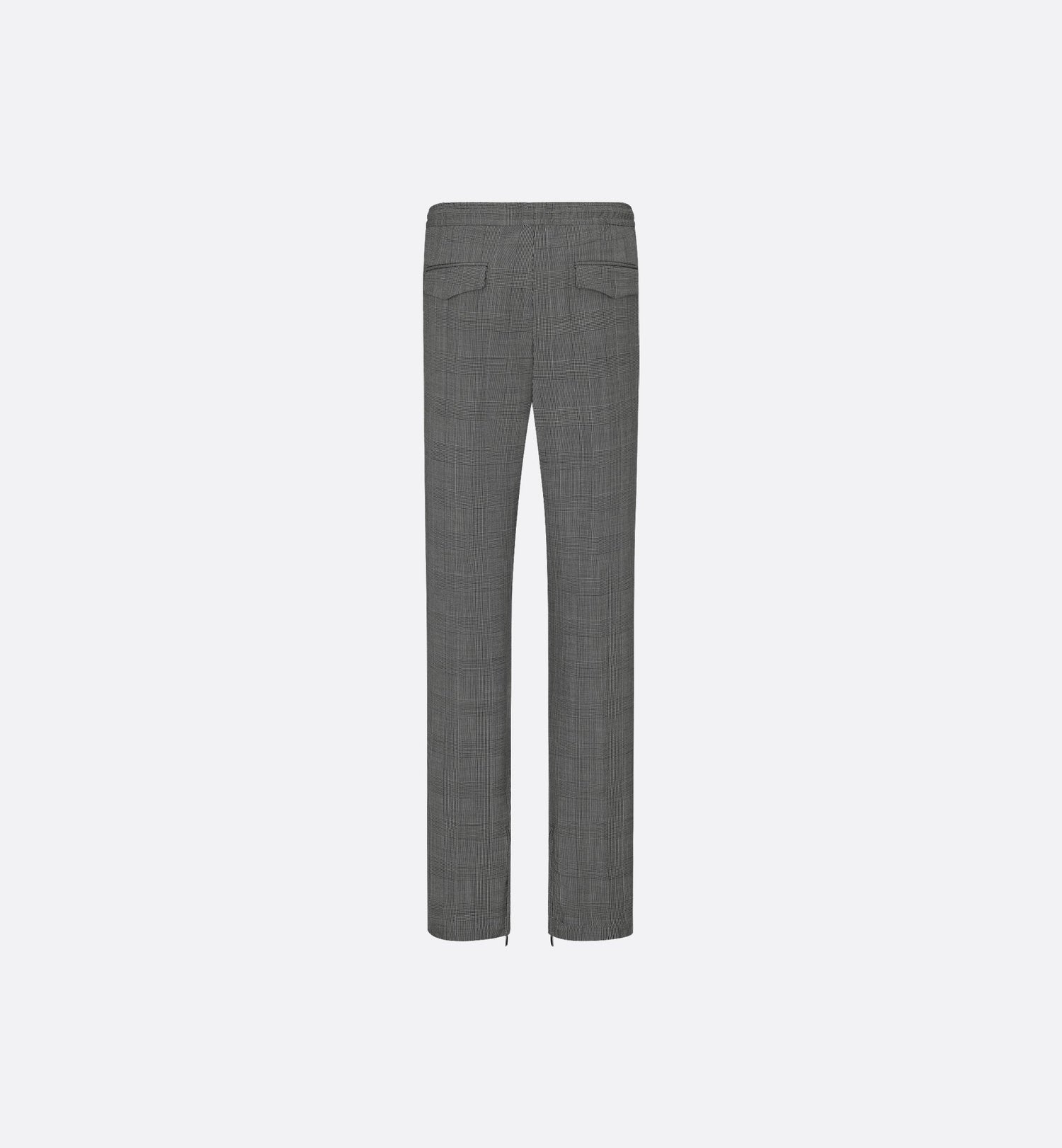 Prince Of Wales Track Pants Gray Wool Canvas