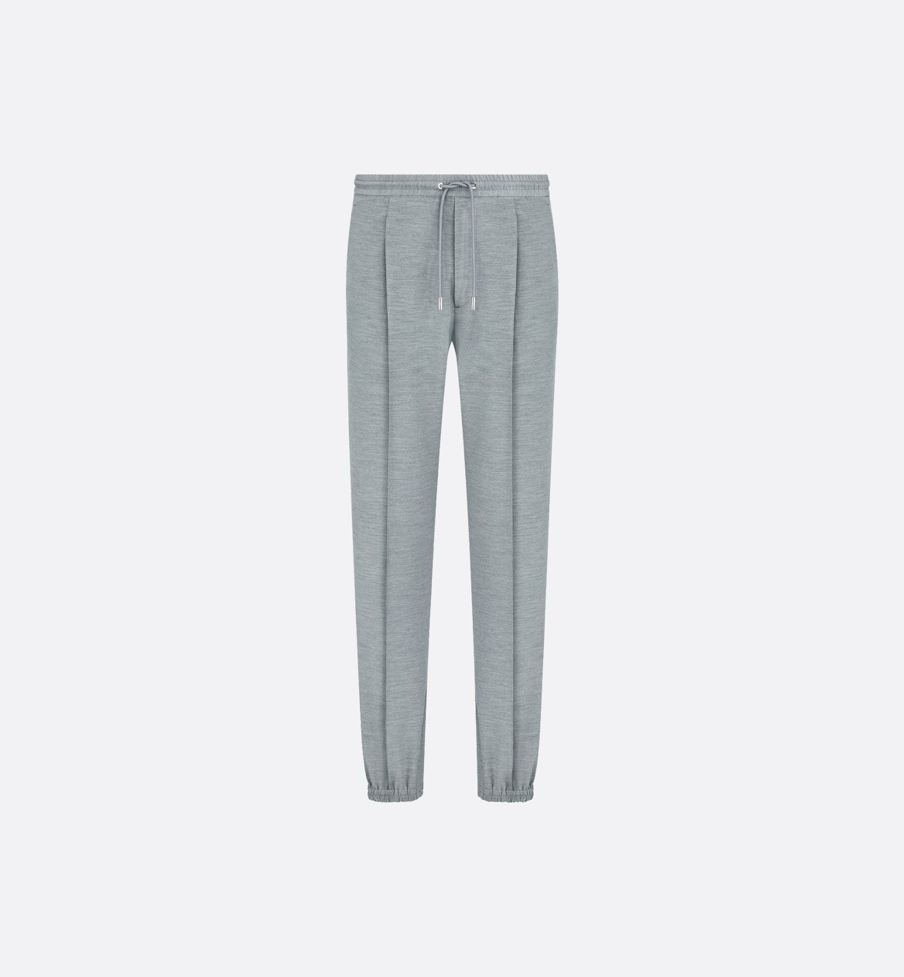 Tailored Track Pants Gray Slub Cotton Blend