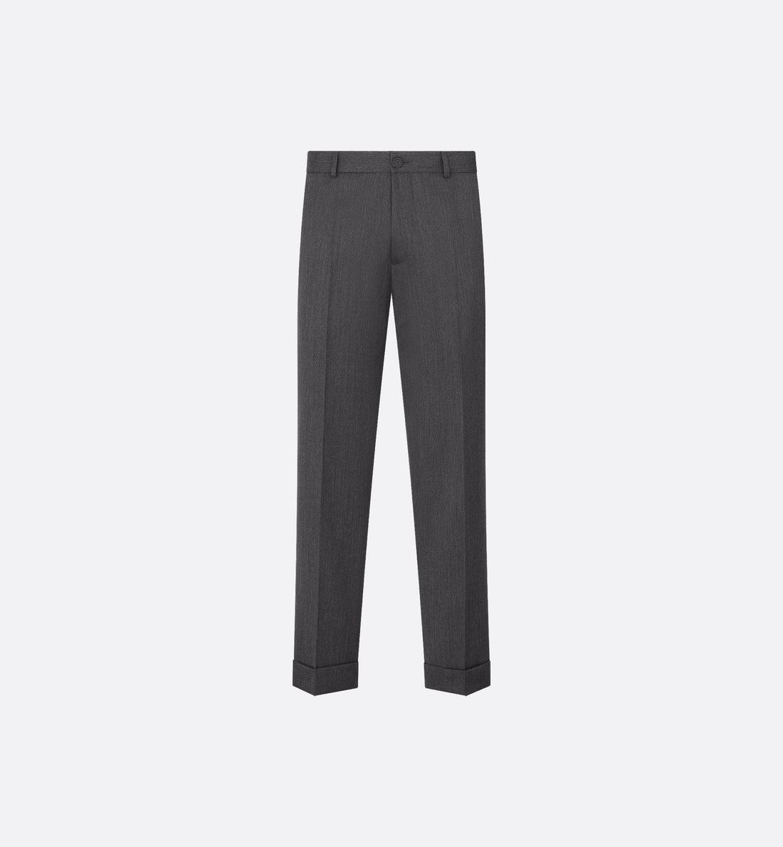 Tailored And Cuffed Chino Pants Gray Wool-Blend Twill