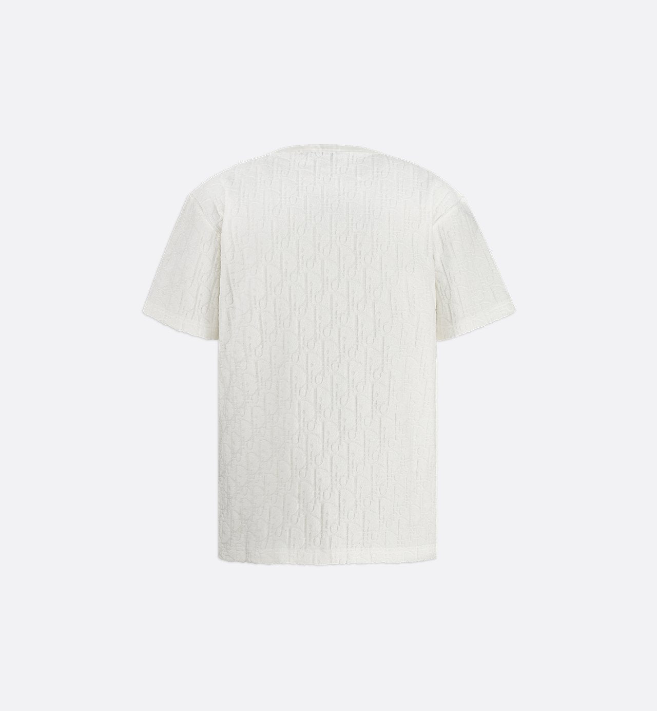 Oblique Relaxed Fit T-Shirt Off White Terry Cotton Jacquard