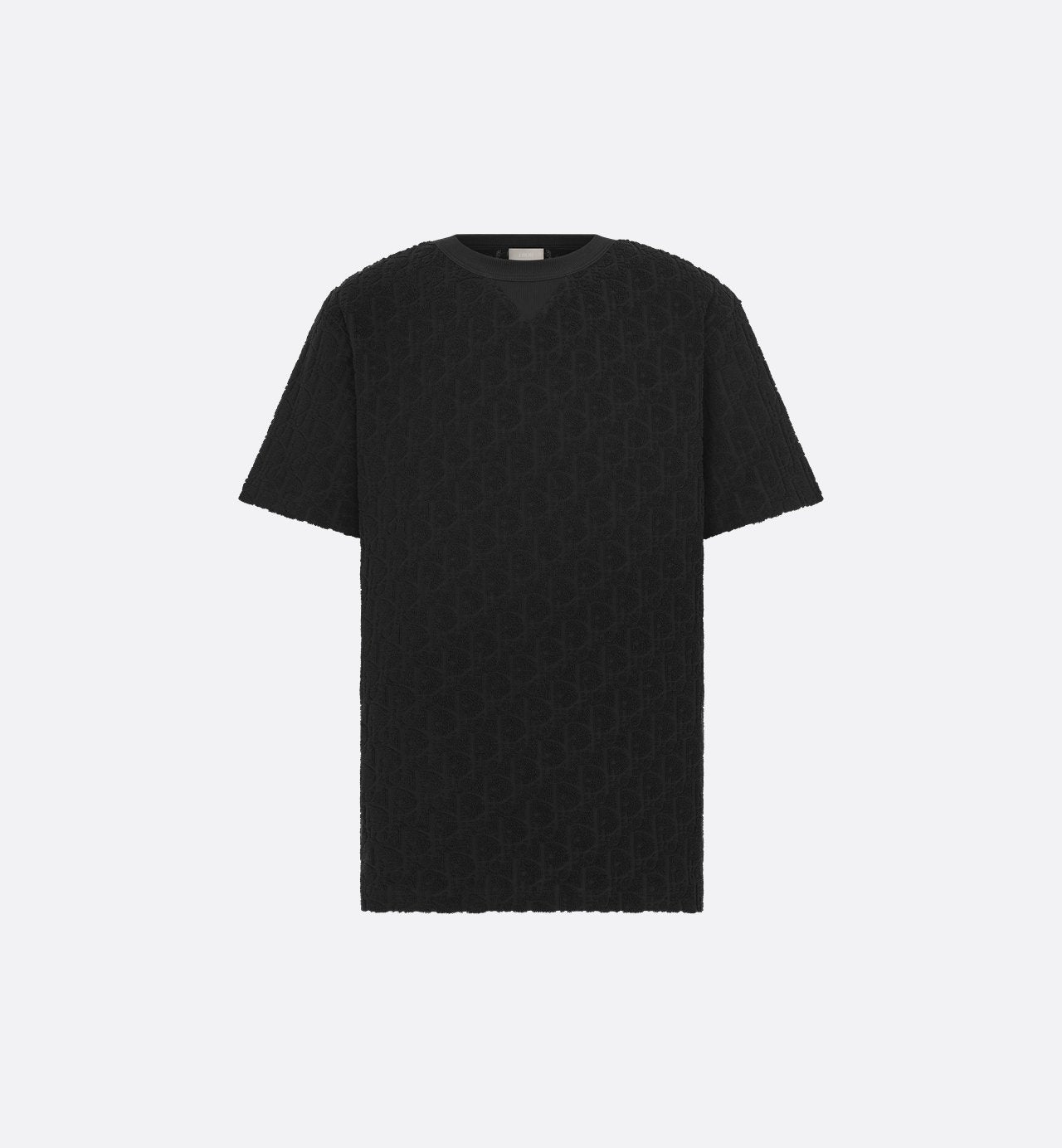 Oblique Relaxed Fit T-Shirt Black Terry Cotton Jacquard