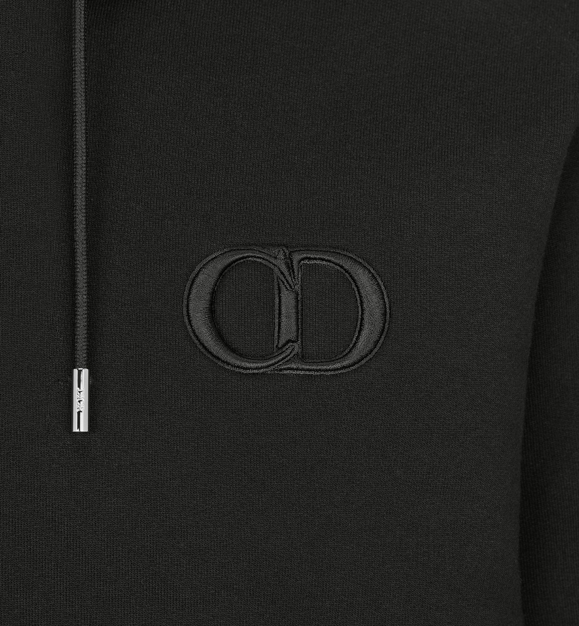 Cd Icon Hooded Sweatshirt Black Cotton Fleece