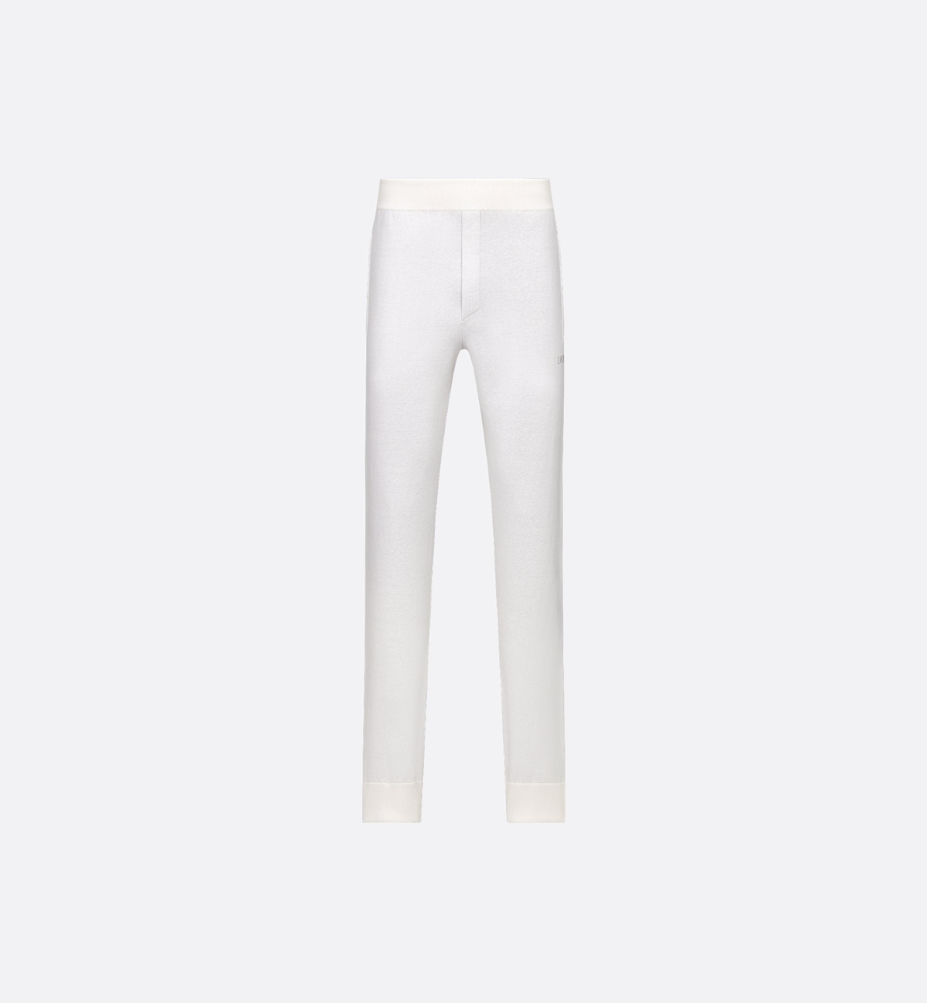 Track Pants White Cotton Knit And Cashmere